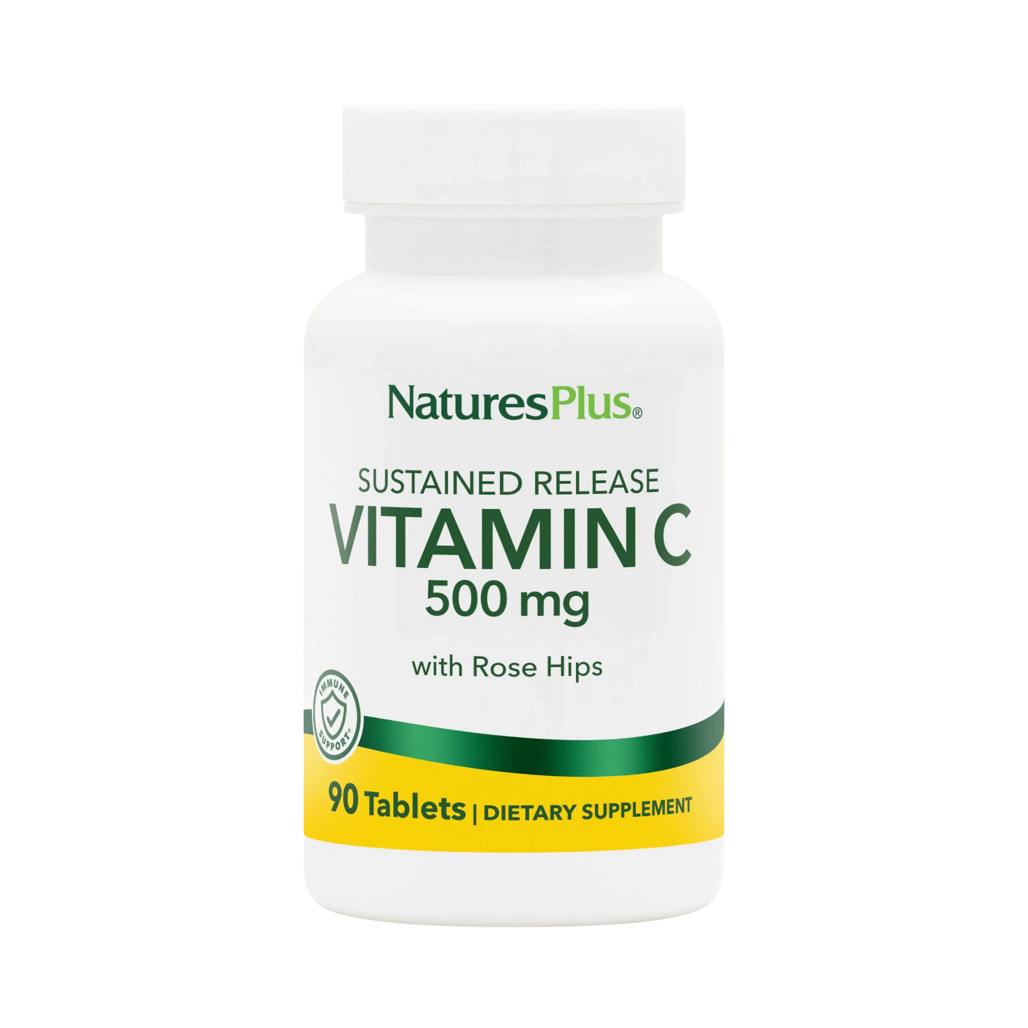 NaturesPlus, Vitamin C with Rose HIPS, 500 Mg, 90 Capsules