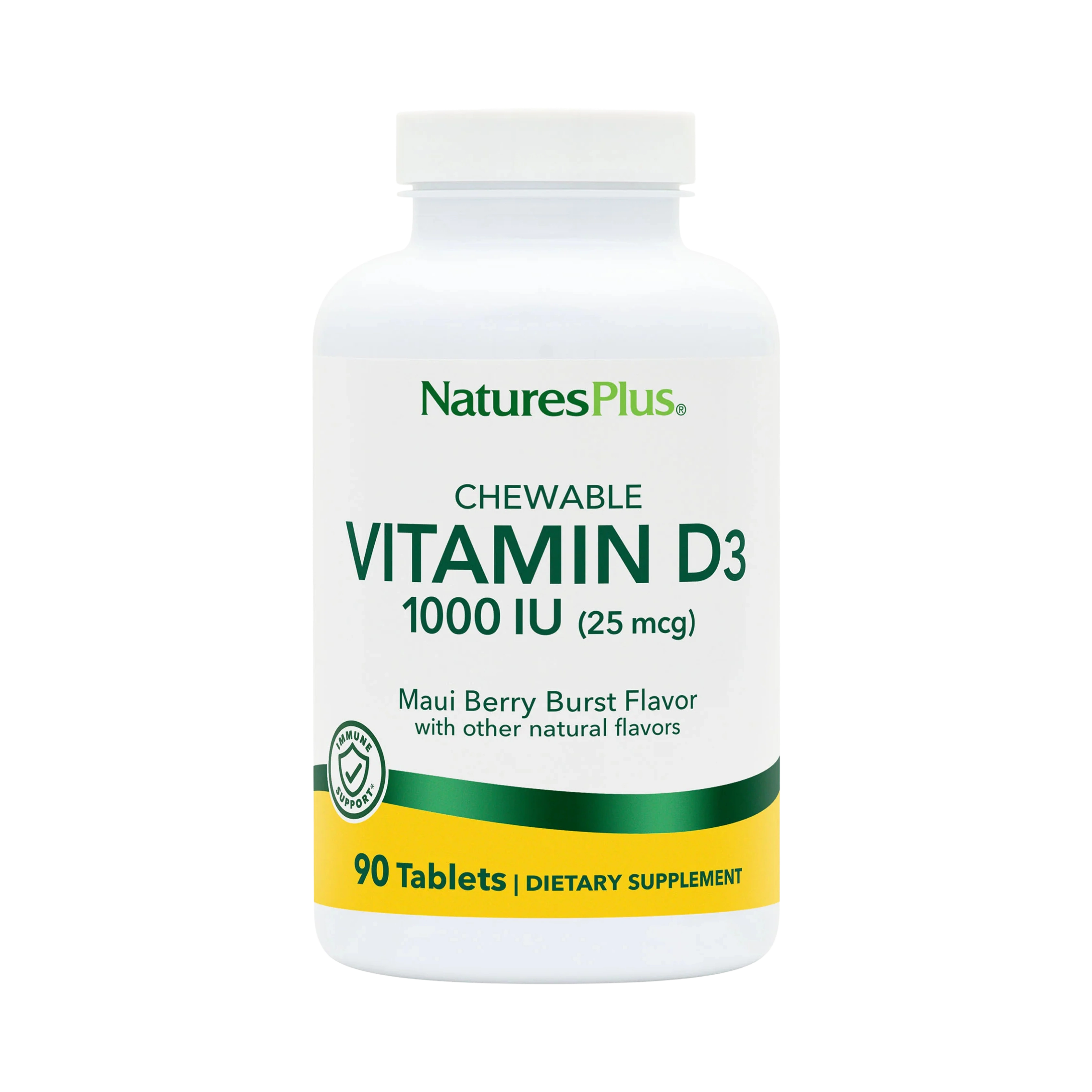 NaturesPlus, Vitamin D3 (1000 IU), 90 Chewable Tablets