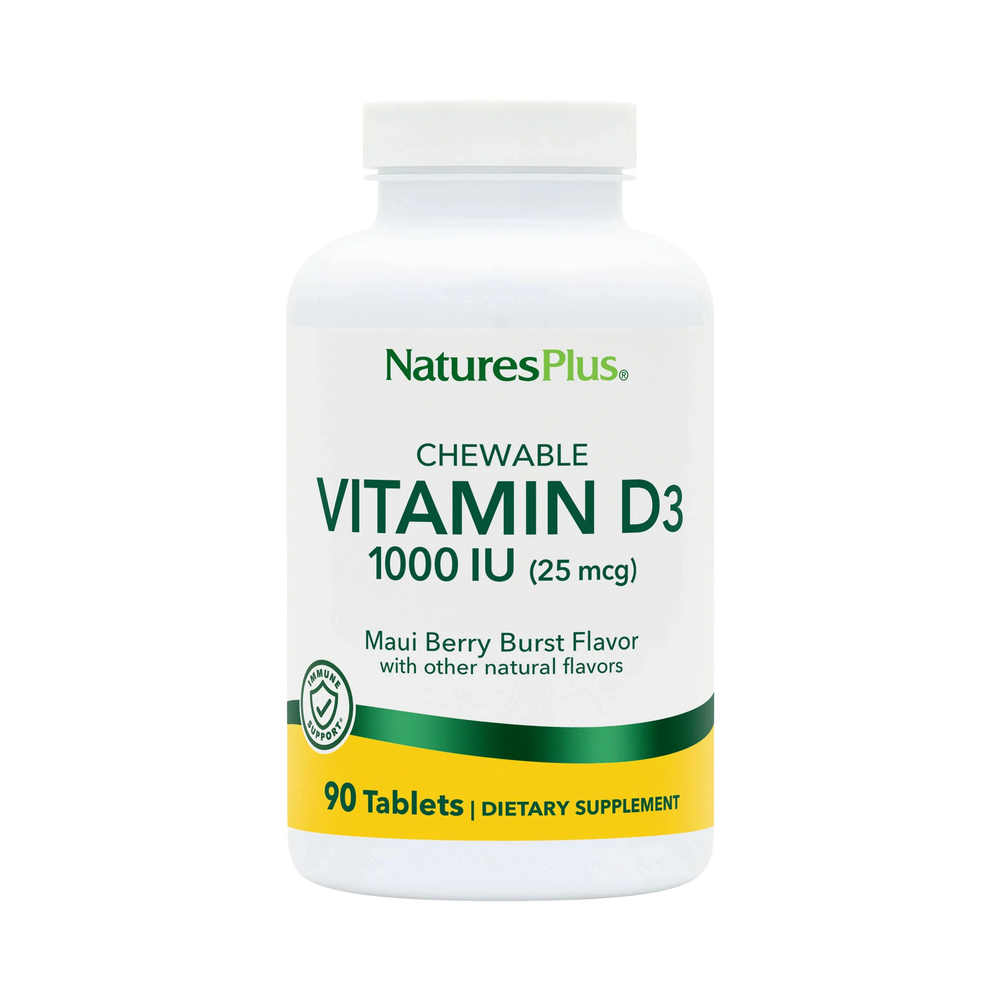 NaturesPlus, Vitamin D3 (1000 IU), 90 Chewable Tablets