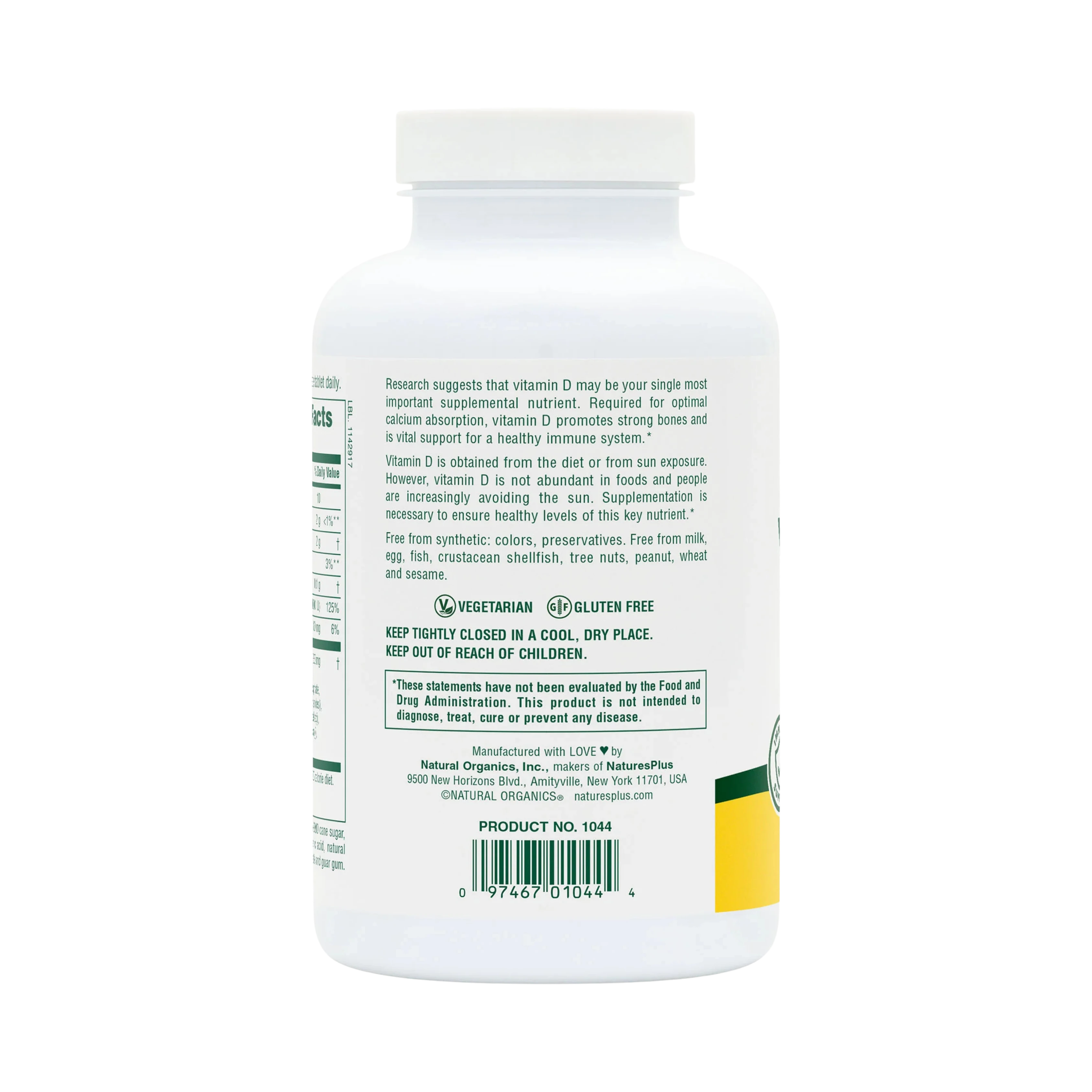 NaturesPlus, Vitamin D3 (1000 IU), 90 Chewable Tablets