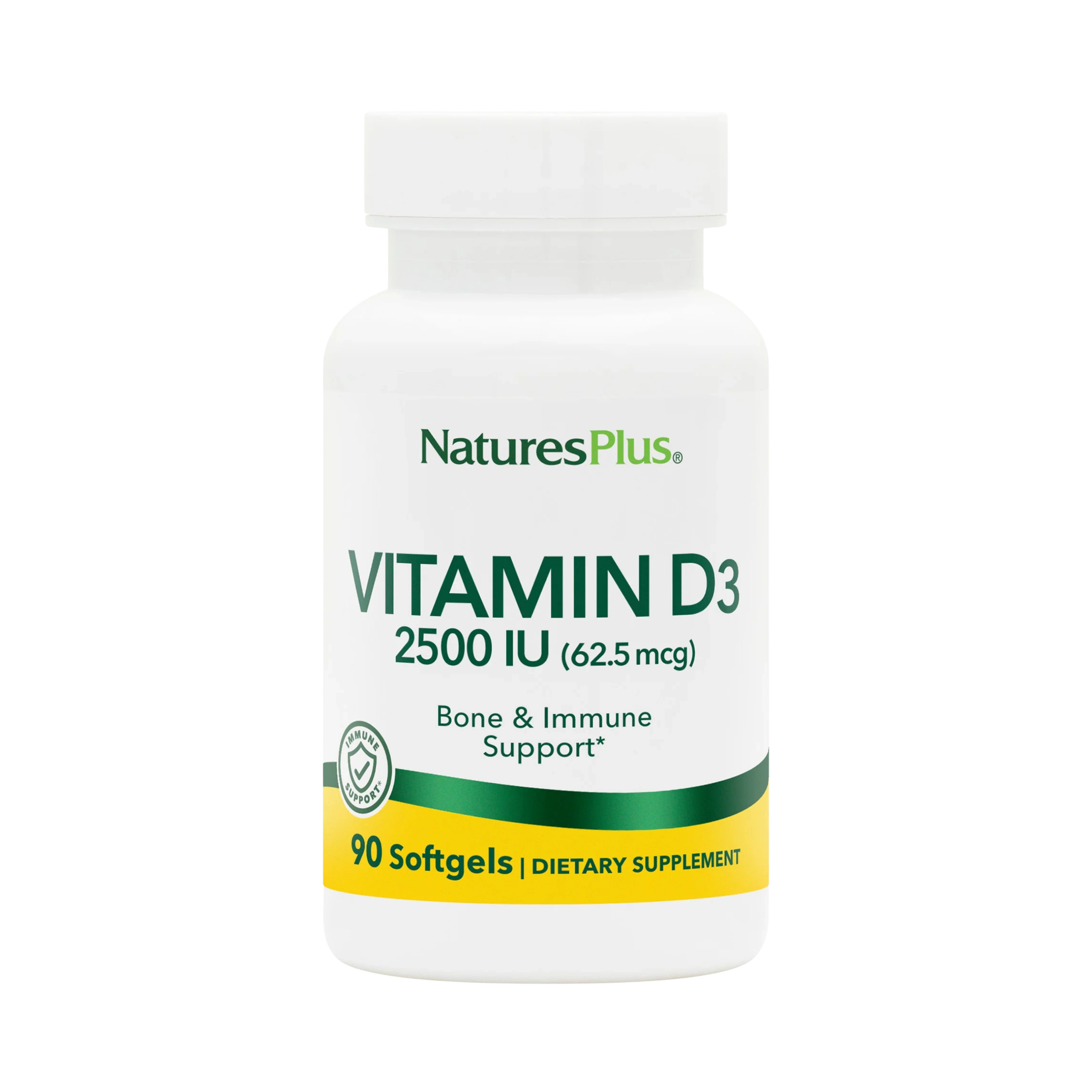 NaturesPlus, Vitamin D3 (Cholecalciferol), 2500 IU, 90 Softgels