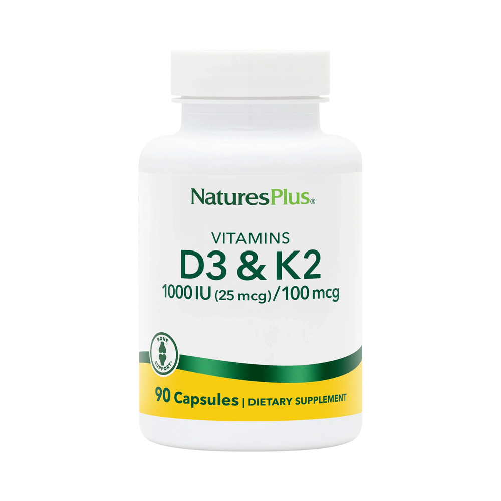 NaturesPlus, Vitamin D3 & K2, 90 Capsules