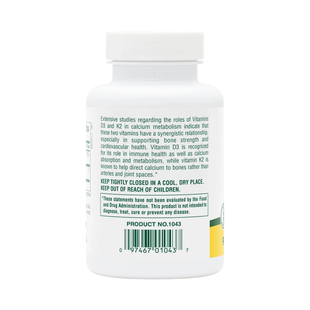 NaturesPlus, Vitamin D3 & K2, 90 Capsules