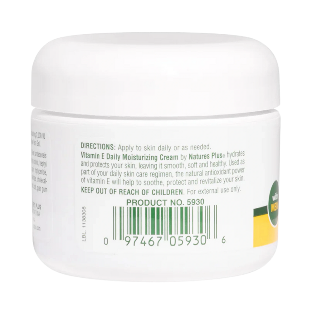 NaturesPlus, Vitamin E Cream With MSM, 30,000 IU, 2.2 Oz