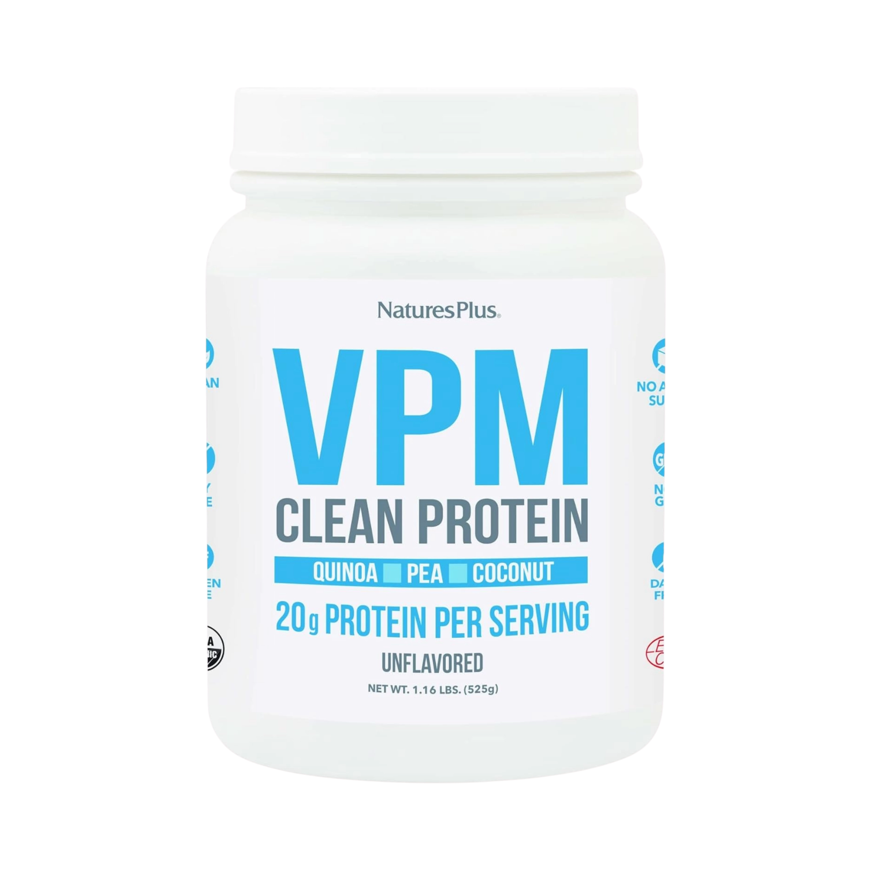 NaturesPlus, VPM Clean Protein, Unflavored, 1.16 Lbs