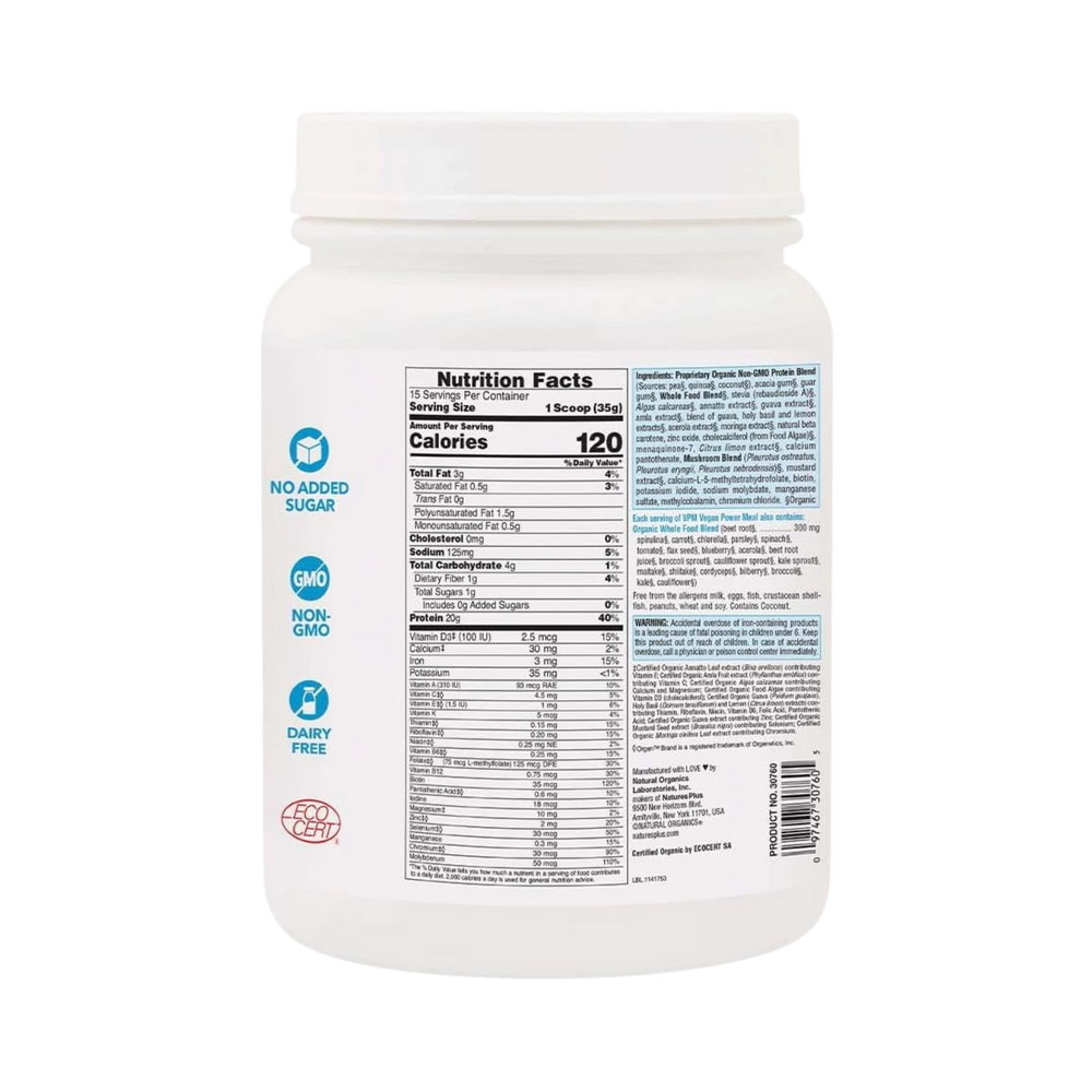 NaturesPlus, VPM Clean Protein, Unflavored, 1.16 Lbs