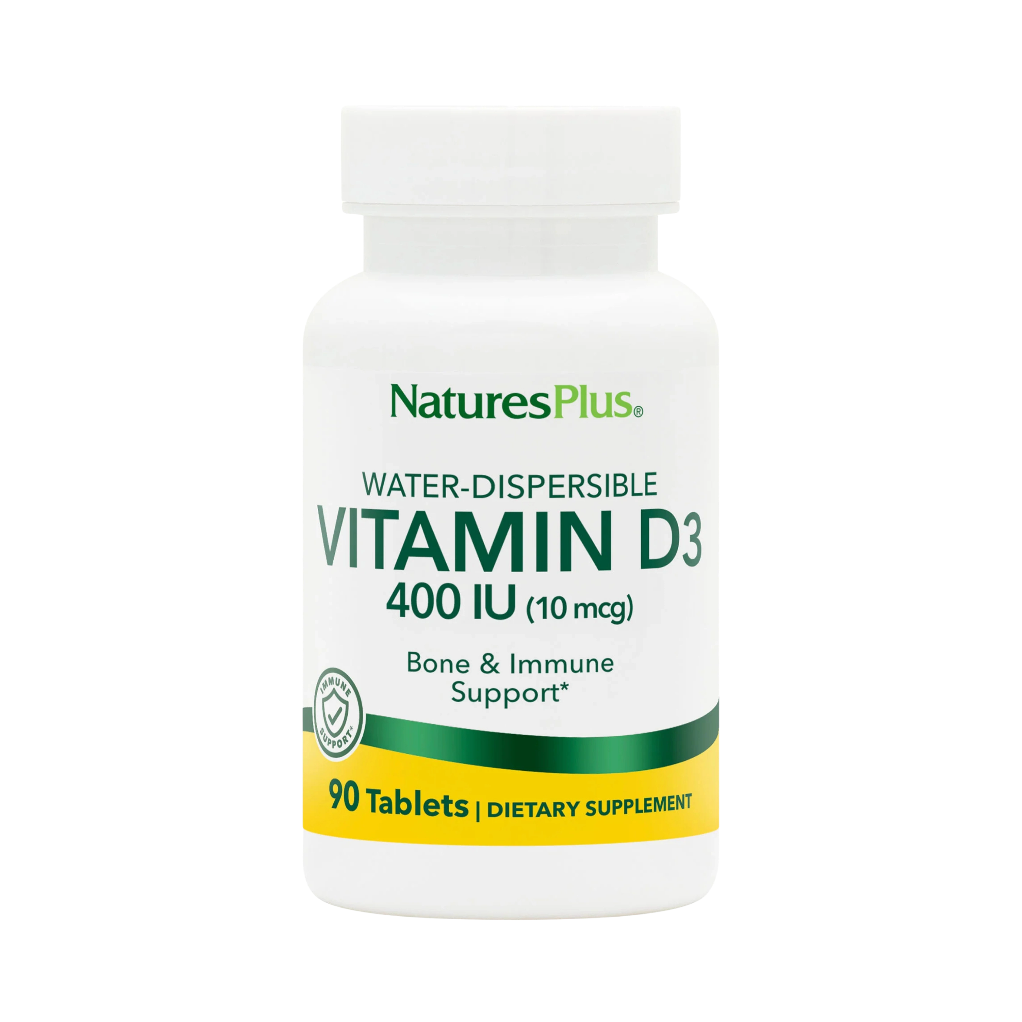 NaturesPlus, Water-Dispersible Vitamin D3, 10 Mcg, 90 Tablets