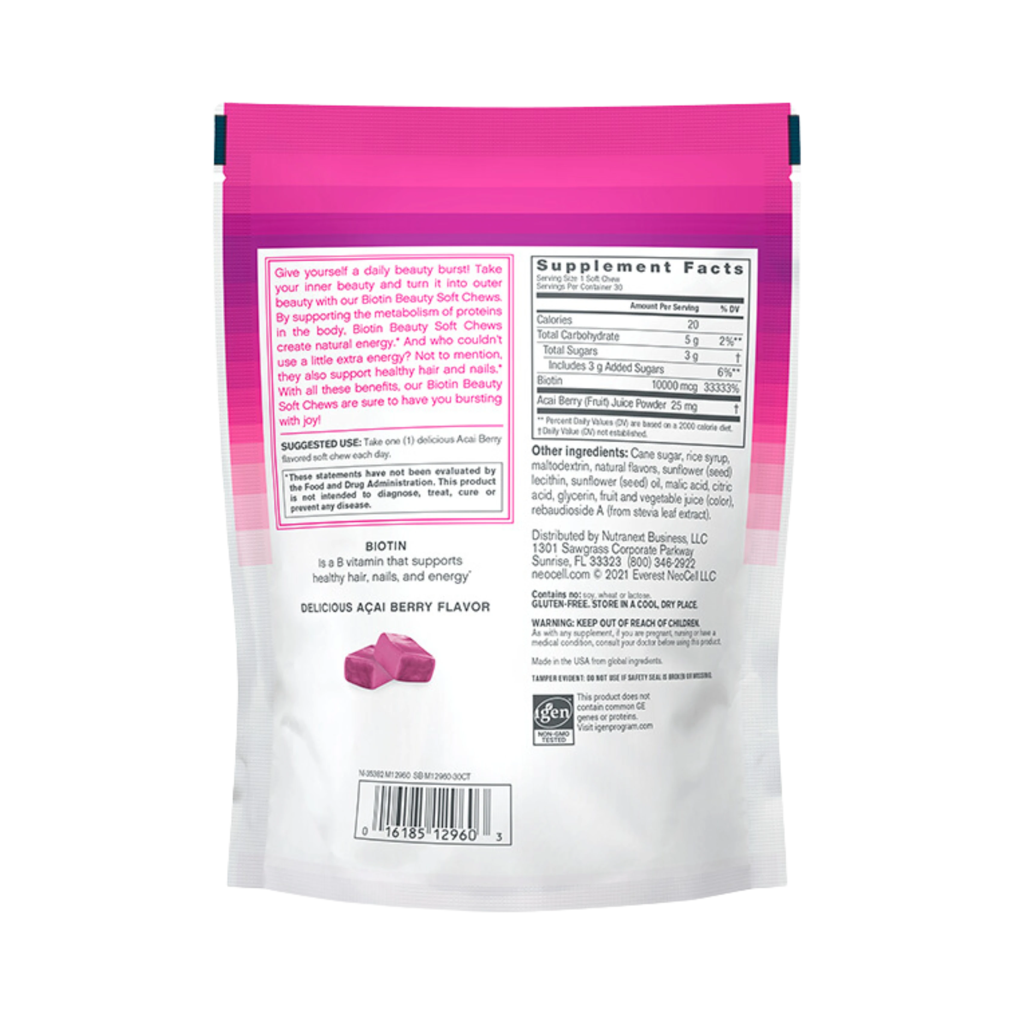 Neocell, Biotin Beauty Soft Chews, 30 Soft Chews