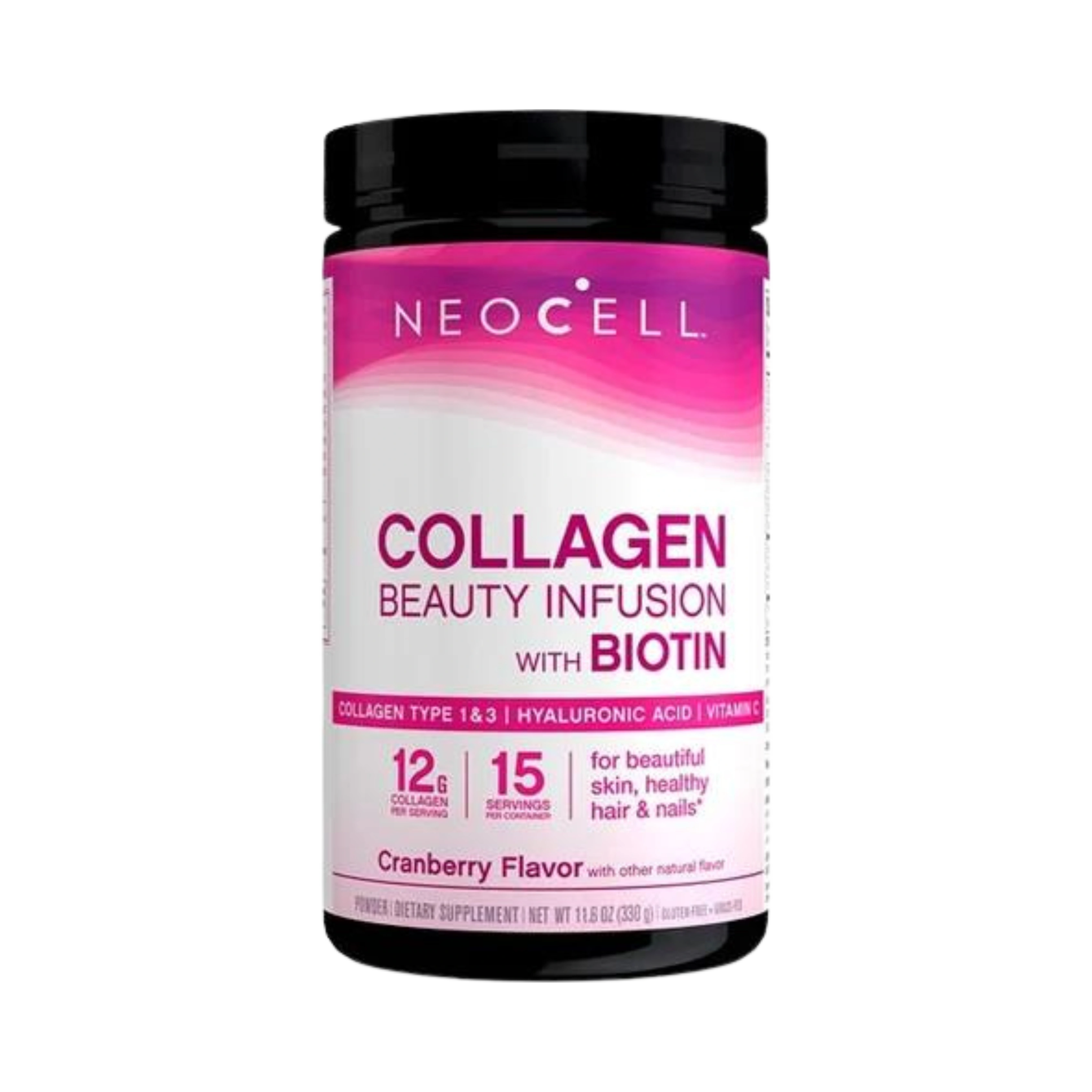Neocell, Collagen Beauty Infusion with Biotin Powder, Cranberry Flavor, 11.6 Fl. Oz