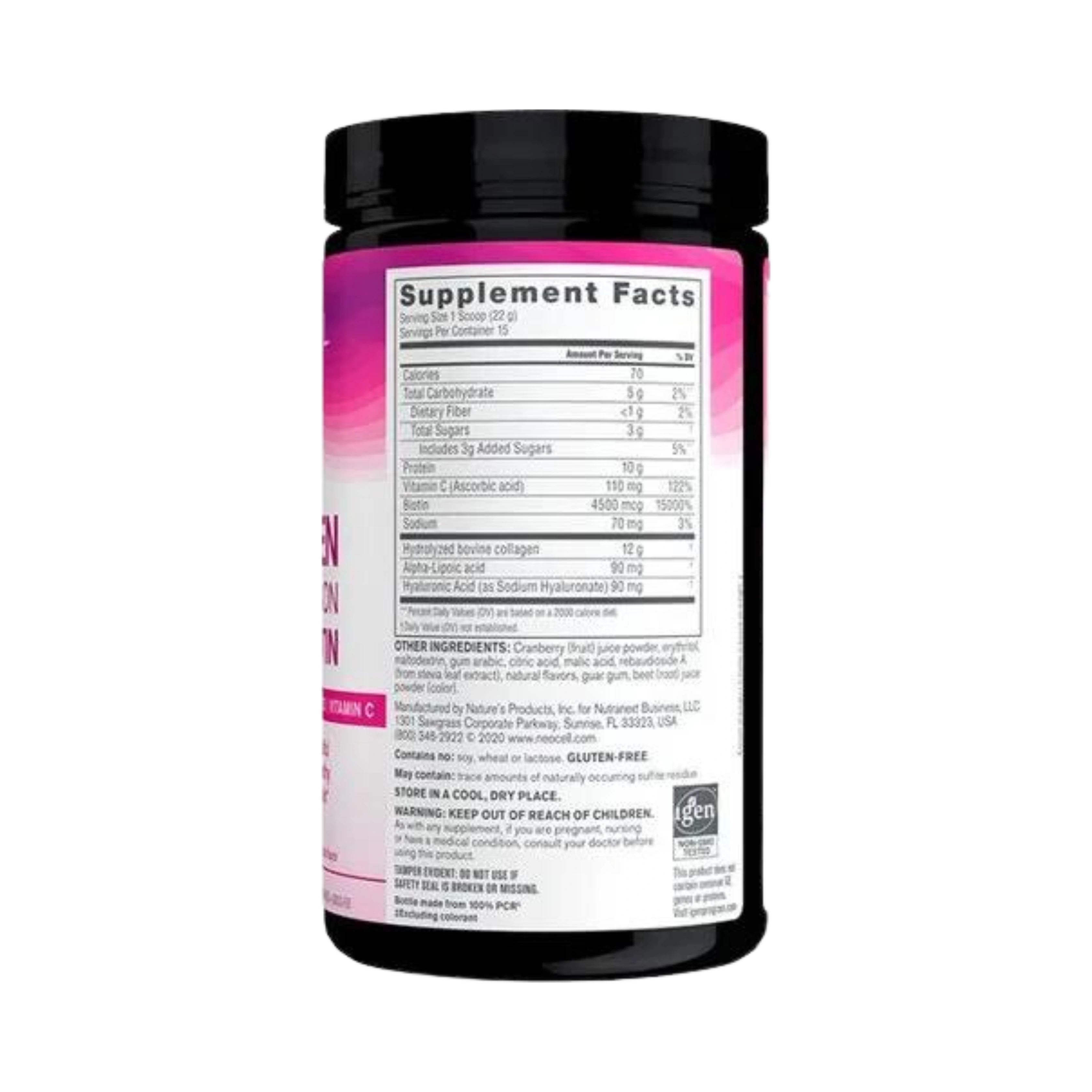 Neocell, Collagen Beauty Infusion with Biotin Powder, Cranberry Flavor, 11.6 Fl. Oz