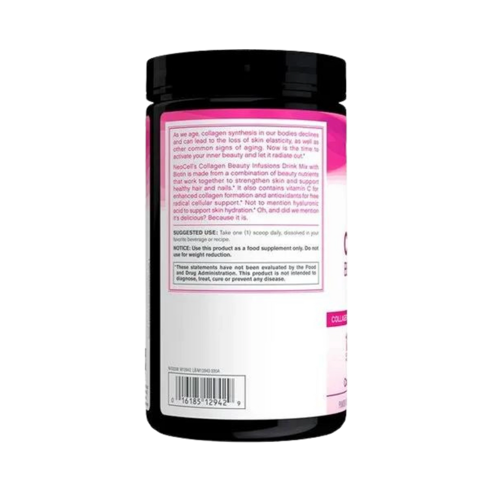 Neocell, Collagen Beauty Infusion with Biotin Powder, Cranberry Flavor, 11.6 Fl. Oz
