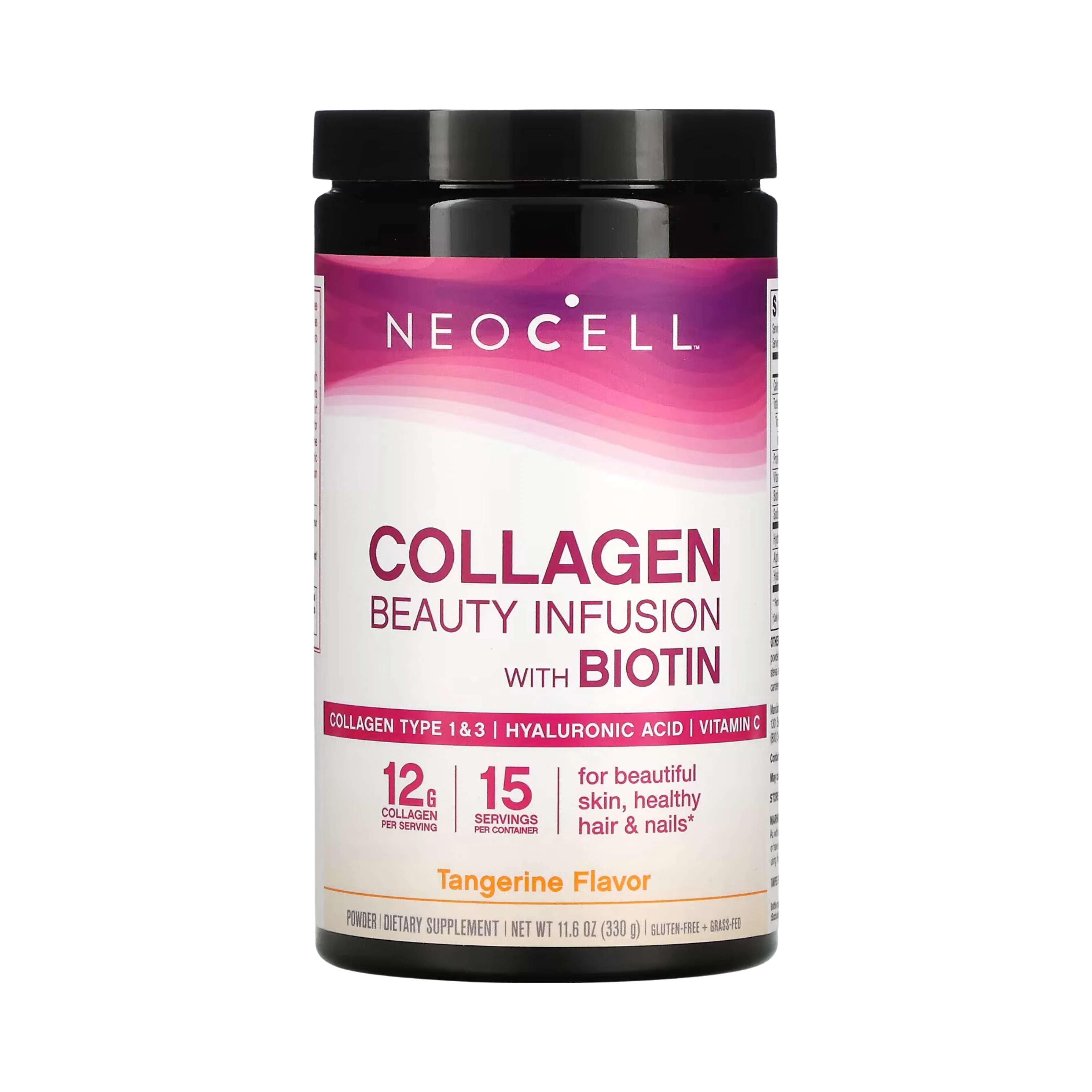Neocell, Collagen Beauty Infusion with Biotin Powder, Tangerine Flavor, 11.6 OZ