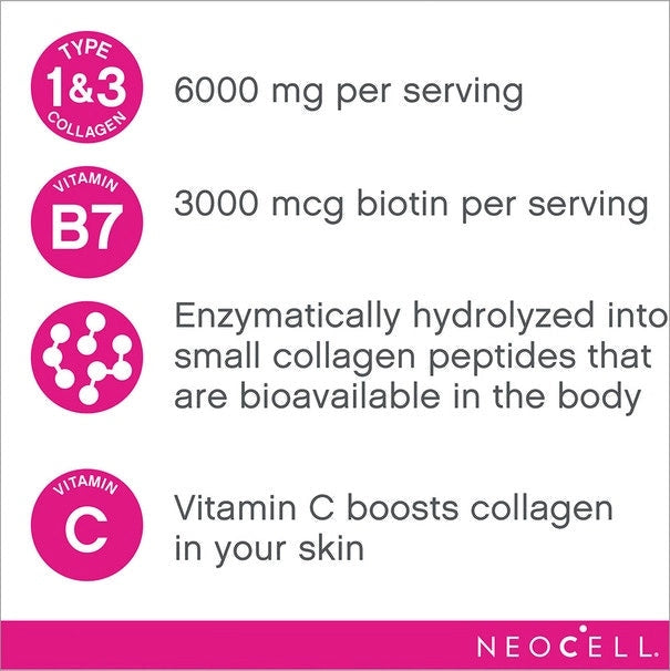 Neocell, Collagen Beauty Infusion with Biotin Powder, Tangerine Flavor, 11.6 OZ