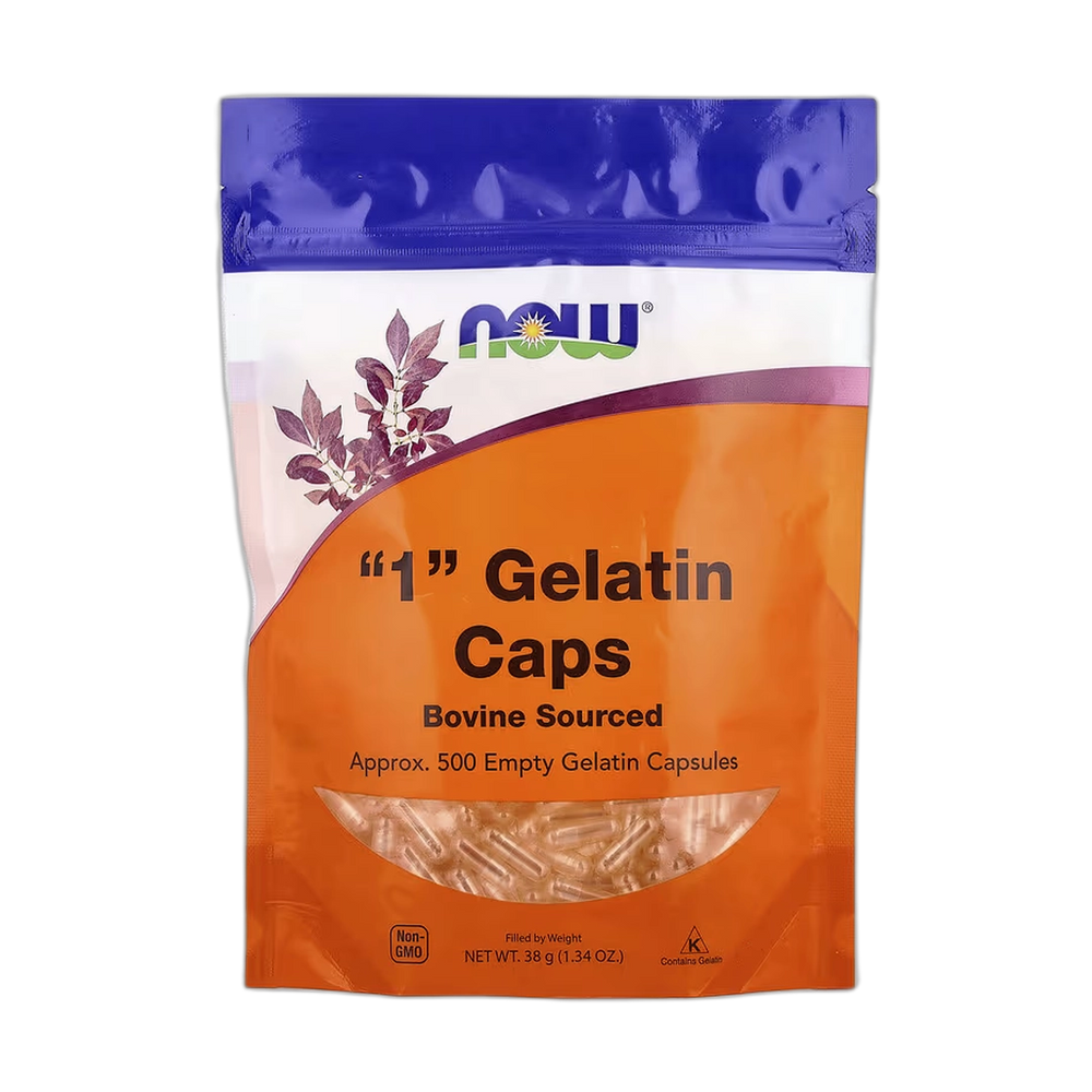 NOW Foods, "1" Gelatin Caps, Approx. 500 Empty Gelatin Capsules, 1.34 oz, 38 g