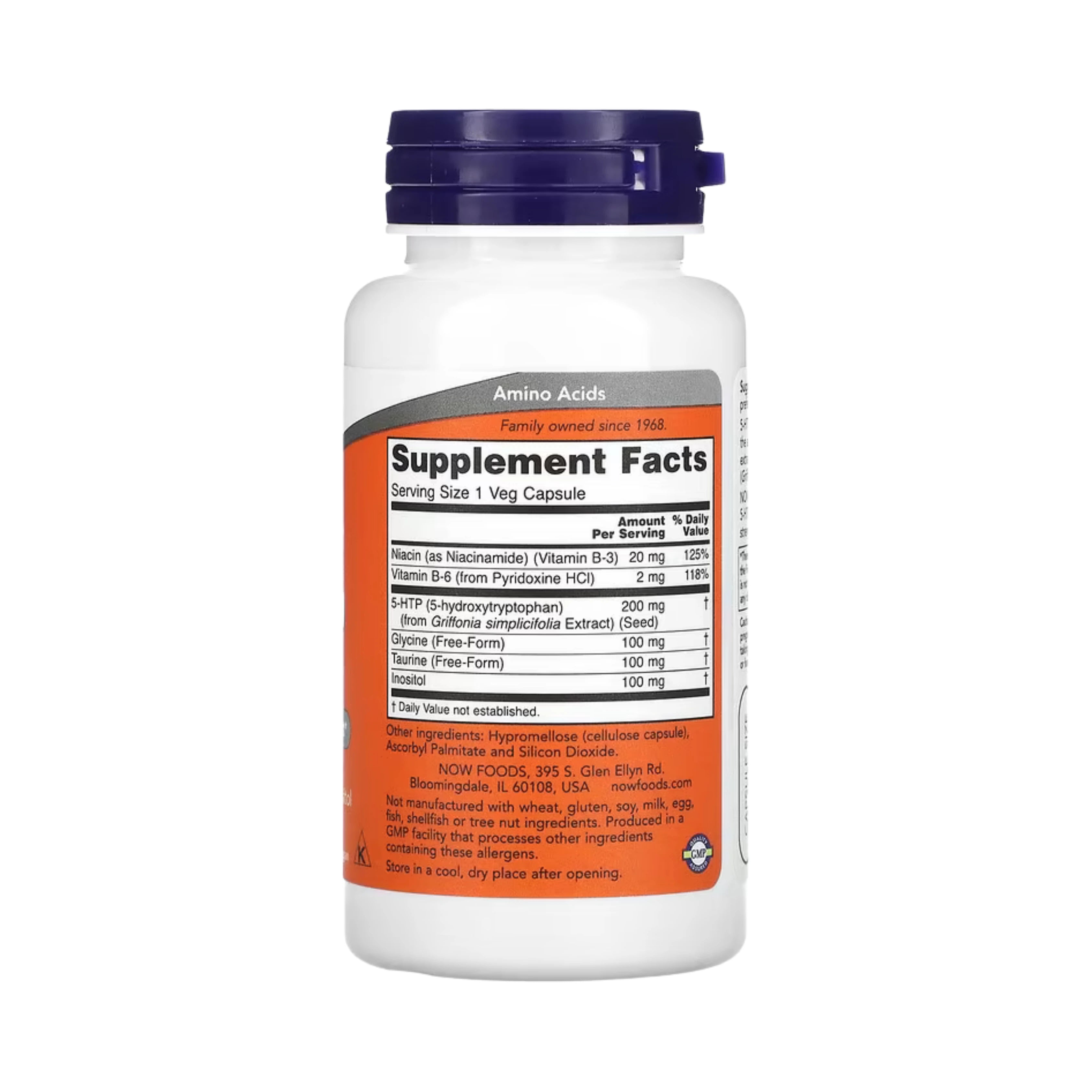 NOW Foods, 5-HTP, 200 mg, 60 Veg Capsules