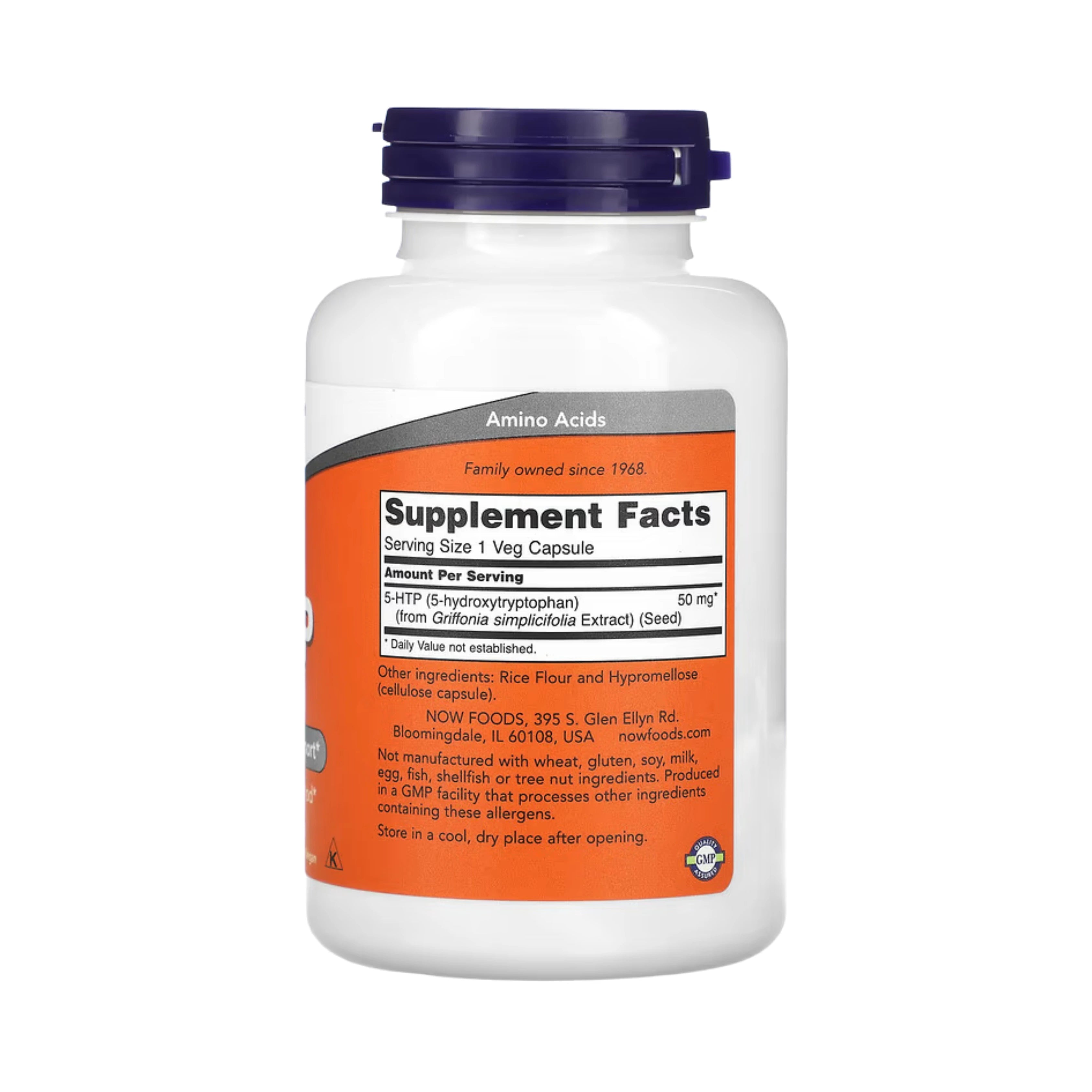 NOW Foods, 5-HTP, 50 mg, 180 Veg Capsules