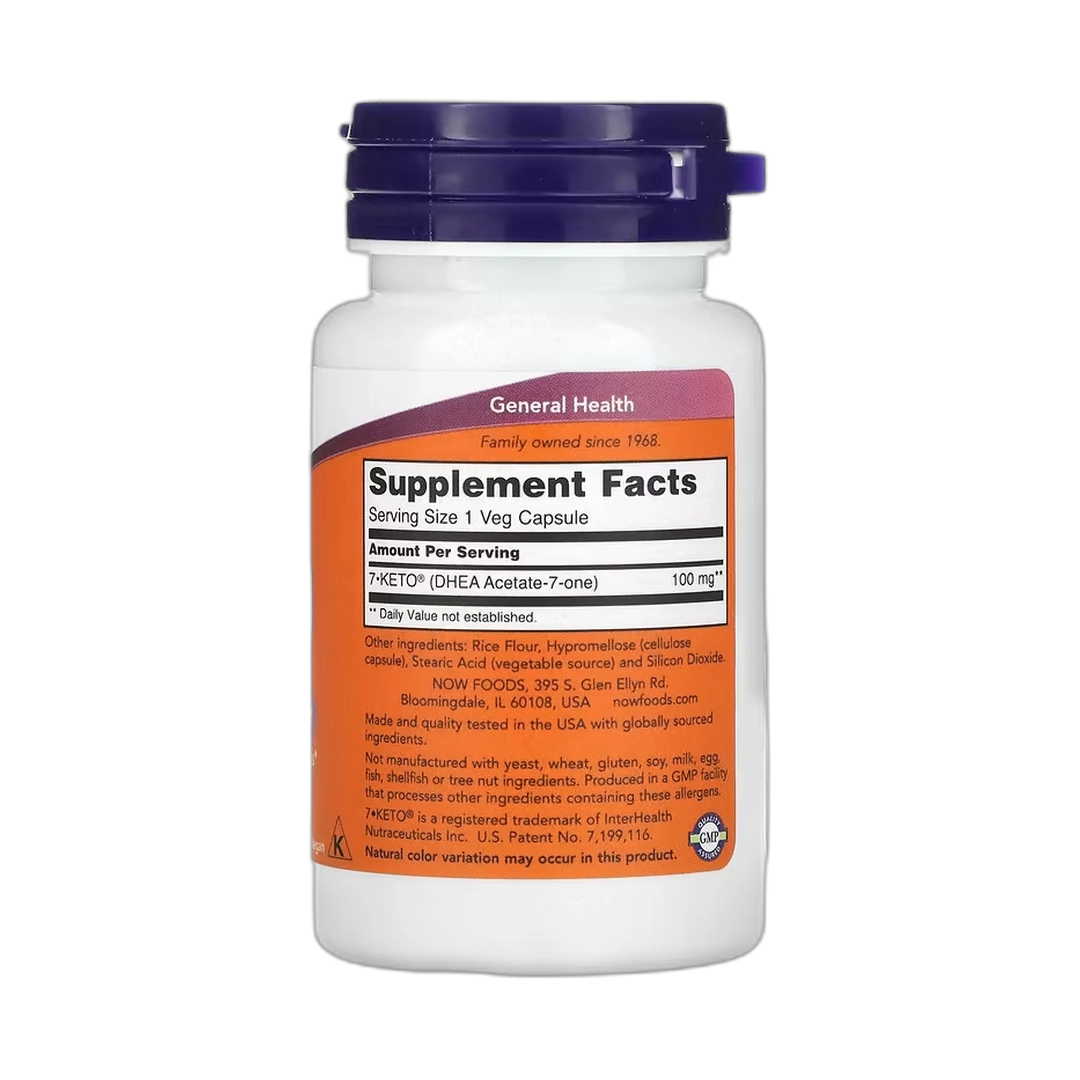 NOW Foods, 7-KETO, 100 mg, 60 Veg Capsules
