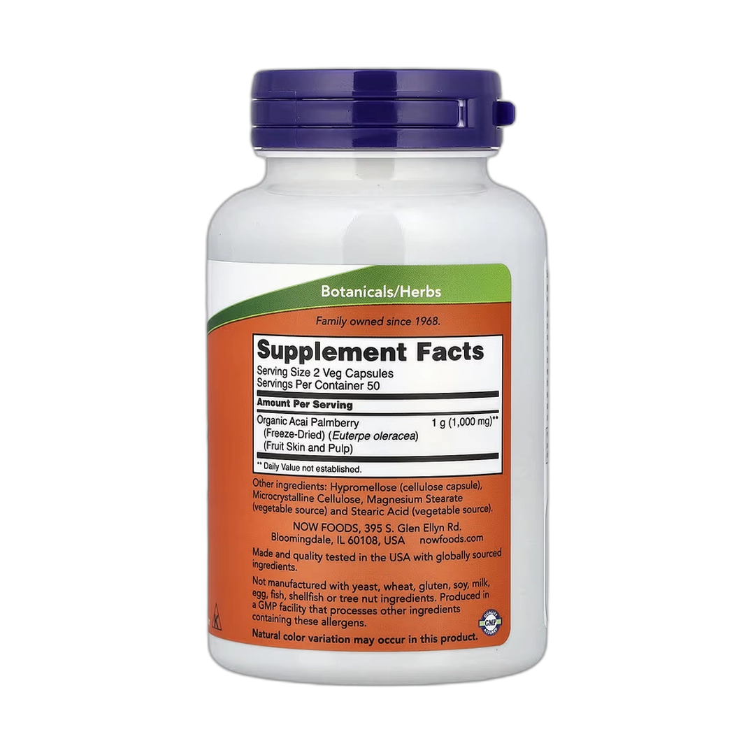 NOW Foods, Acai, Freeze-Dried, 100 Veg Capsules