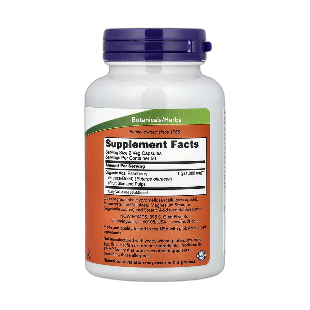 NOW Foods, Acai, Freeze-Dried, 100 Veg Capsules