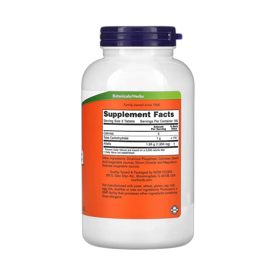 NOW Foods, Alfalfa, 650 mg, 500 Tablets