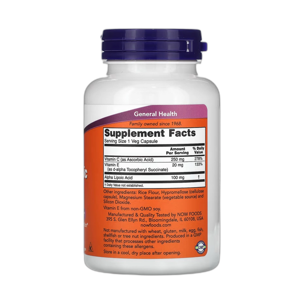 NOW Foods, Alpha Lipoic Acid, 100 mg, 120 Veg Capsules