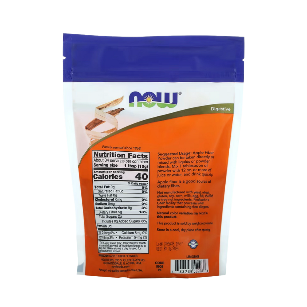 NOW Foods, Apple Fiber, Pure Powder, 12 oz, 340 g