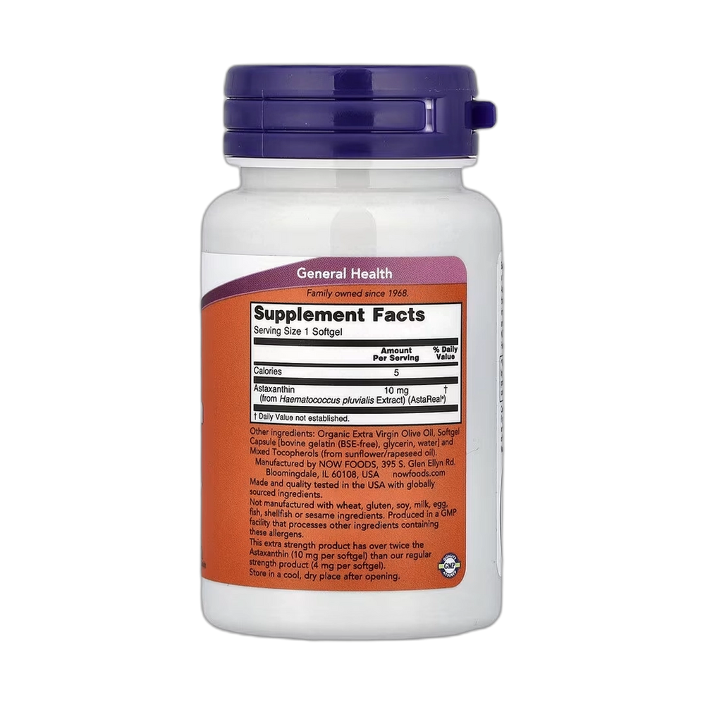NOW Foods, Astaxanthin, 10 mg, 30 Softgels