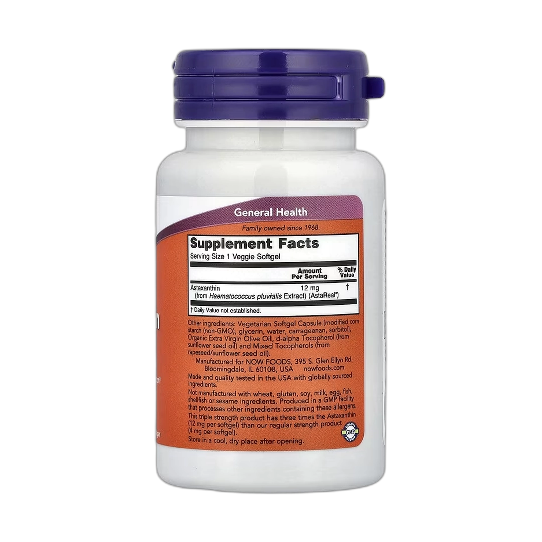 NOW Foods, Astaxanthin, 12 mg, 60 Veggie Softgels