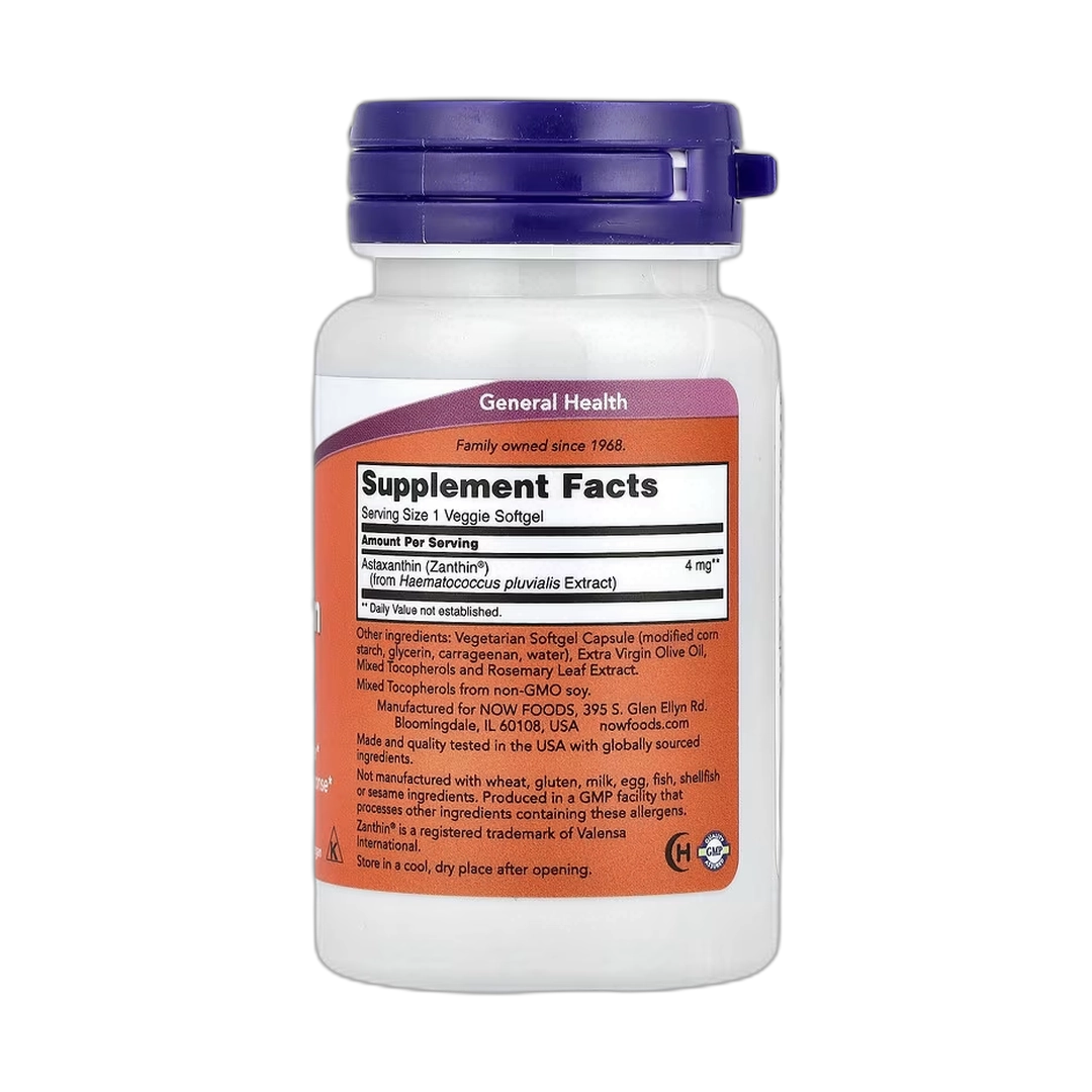 NOW Foods, Astaxanthin, 4 mg, 60 Veggie Softgels