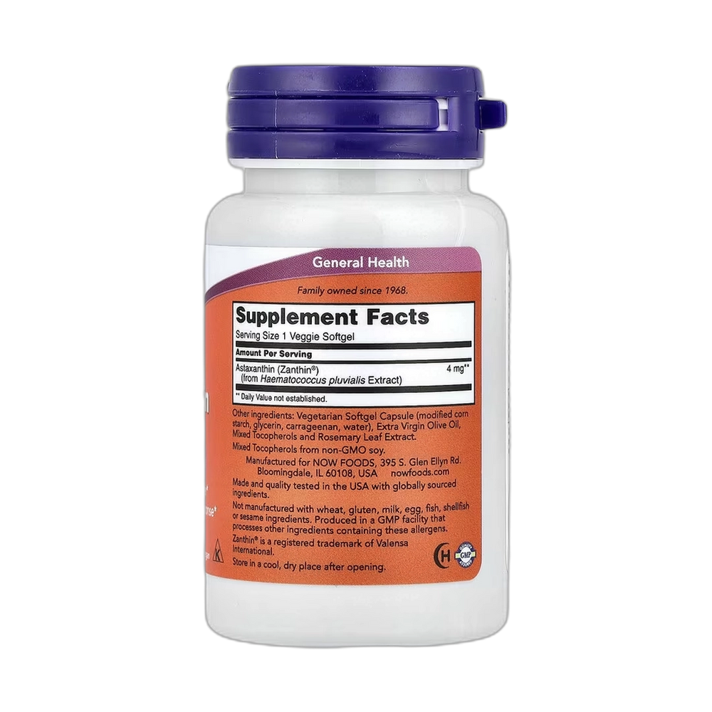 NOW Foods, Astaxanthin, 4 mg, 60 Veggie Softgels