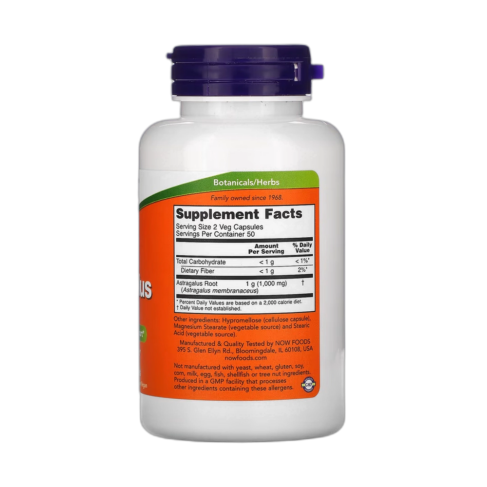 NOW Foods, Astragalus, 500 mg, 100 Veg Capsules