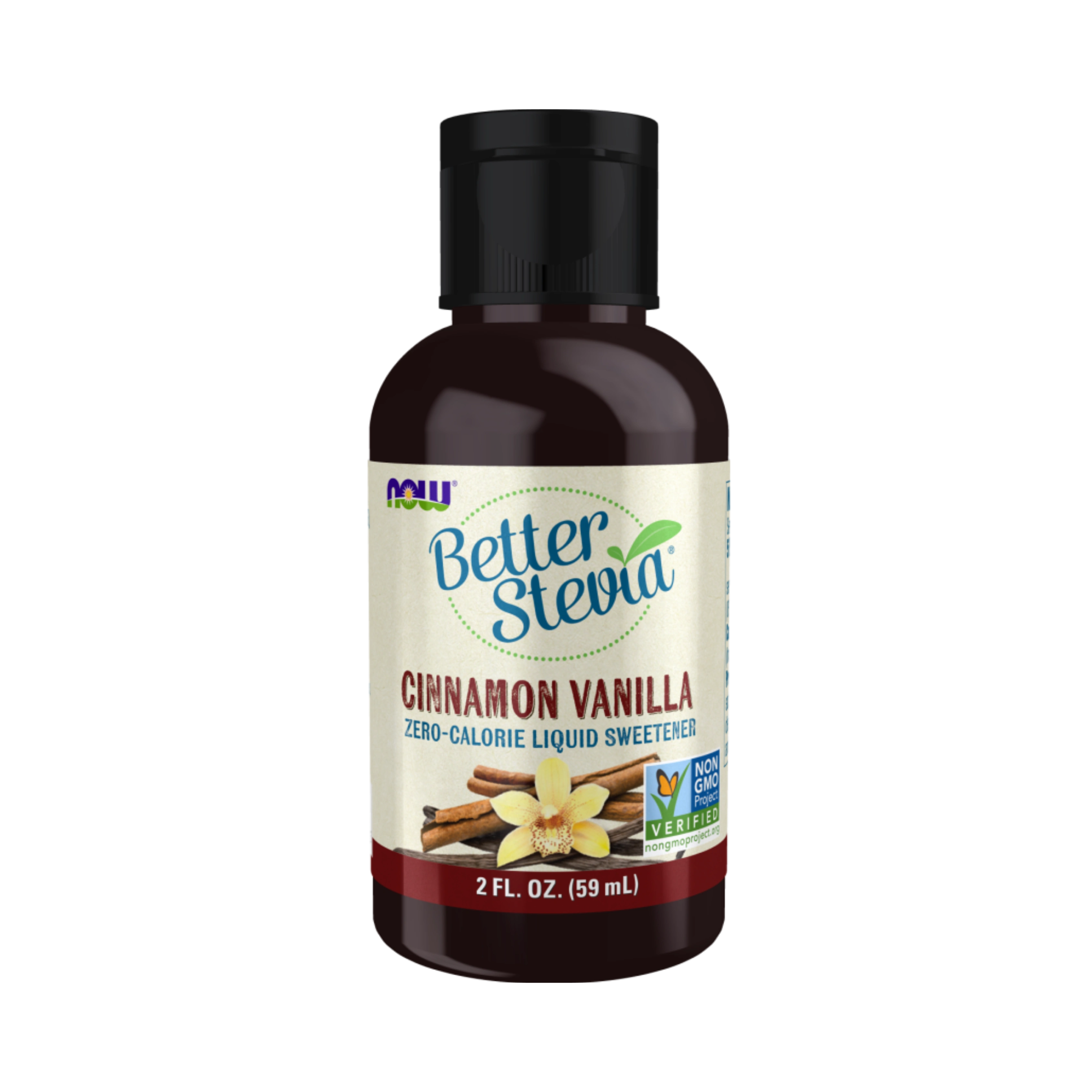NOW Foods, Better Stevia, Zero-Calorie Liquid Sweetener, Cinnamon Vanilla, 2 Fl Oz