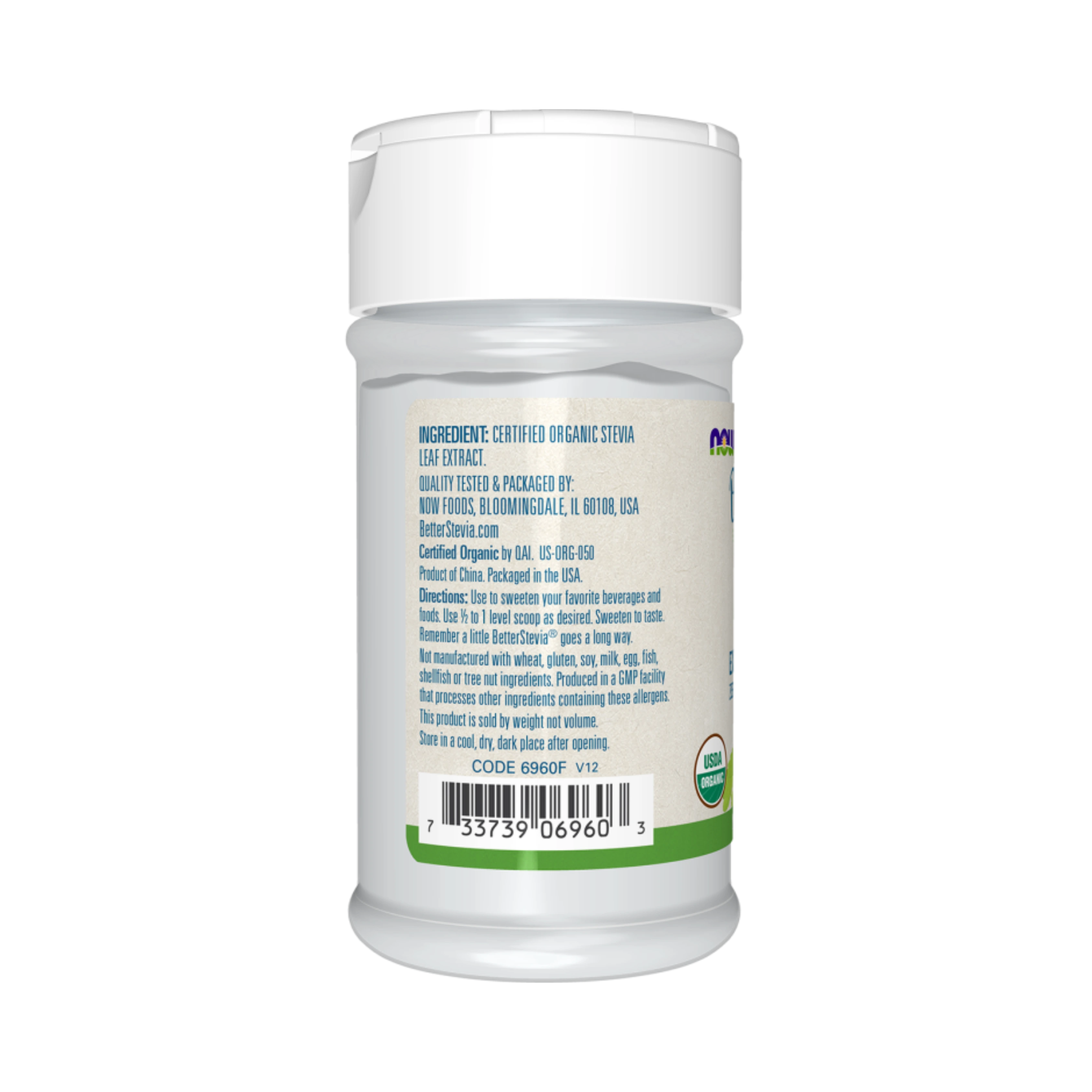 NOW Foods, BetterStevia, Organic Extract Powder, 1 Oz