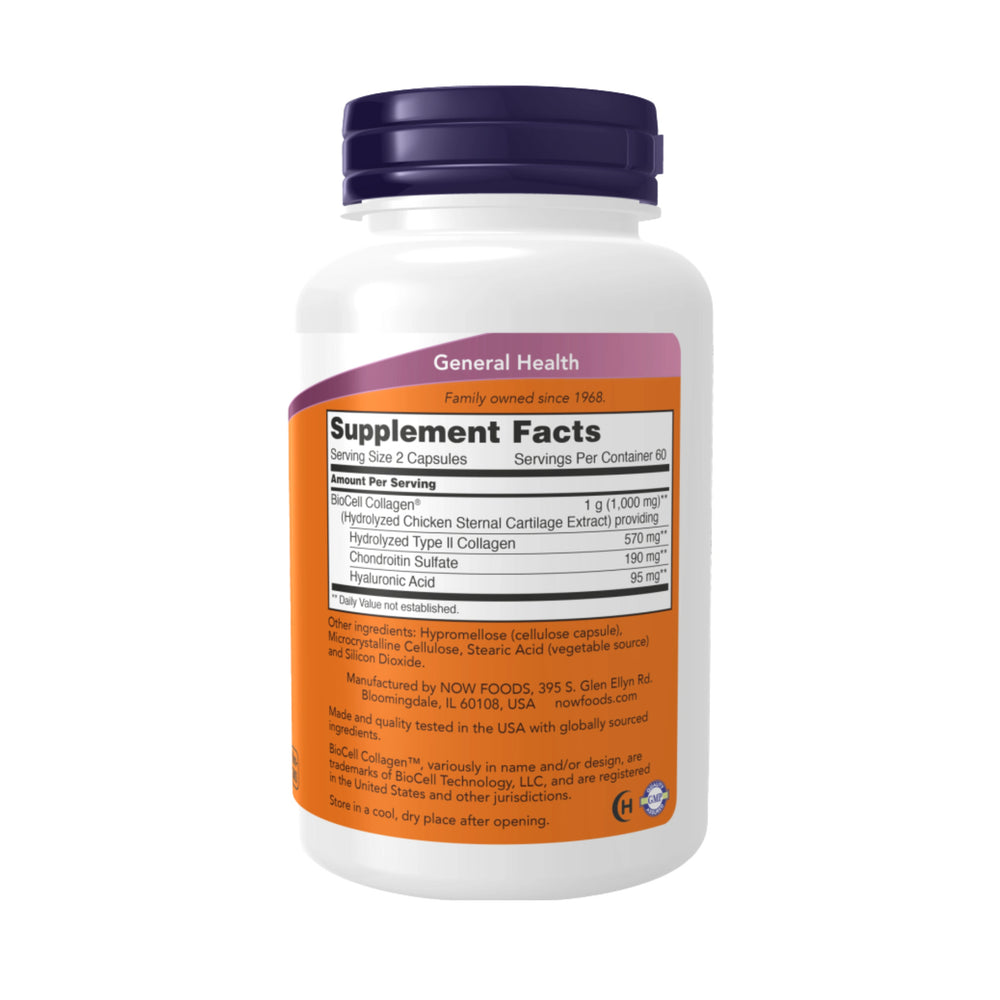 NOW Foods, BioCell Collagen, Hydrolyzed Type II, 120 Veg Capsules