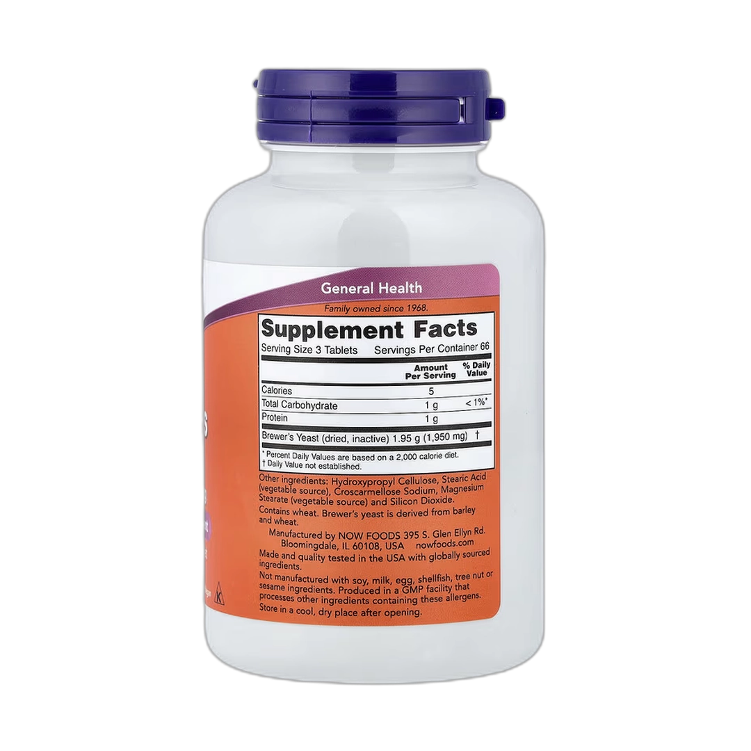 NOW Foods, Brewer's Yeast, 650 mg, 200 Tablets