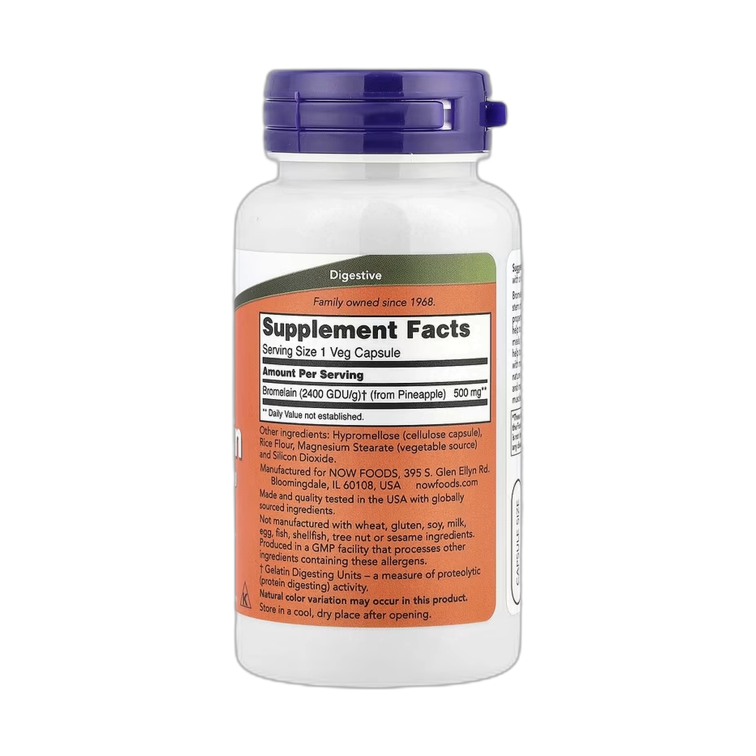 NOW Foods, Bromelain, 500 mg, 60 Veg Capsules