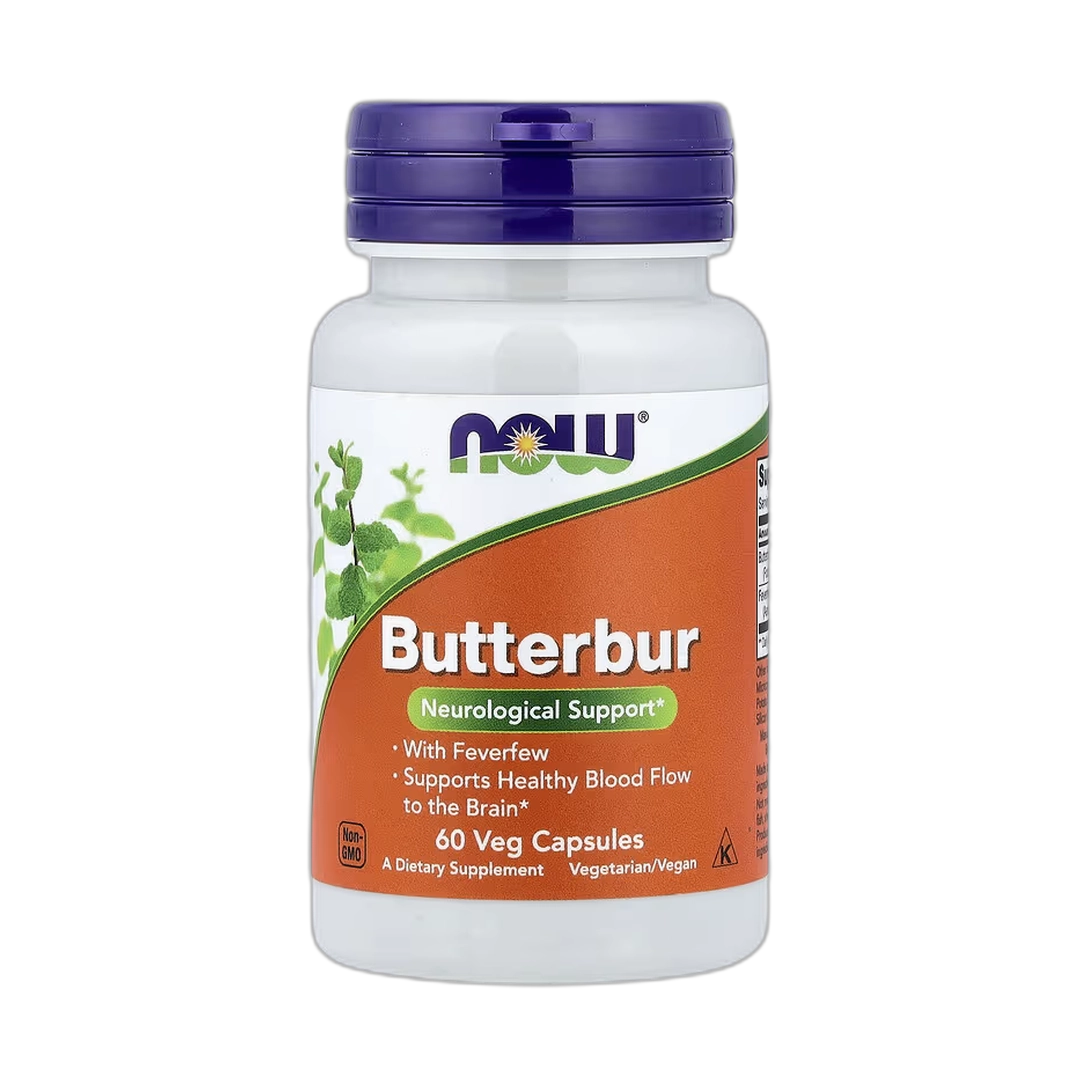 NOW Foods, Butterbur With Feverfew, 60 Veg Capsules