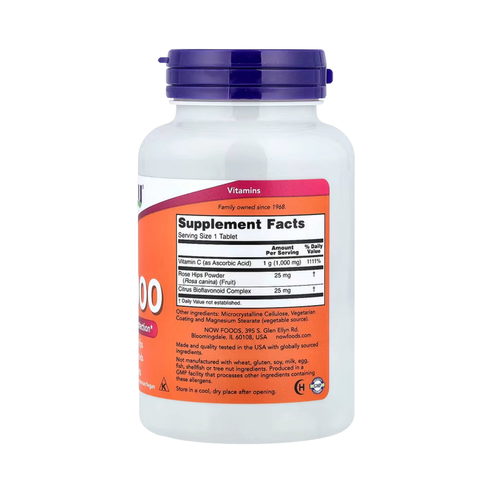 NOW Foods, C-1000, with Rose Hips & Bioflavonoids, 100 Tablets