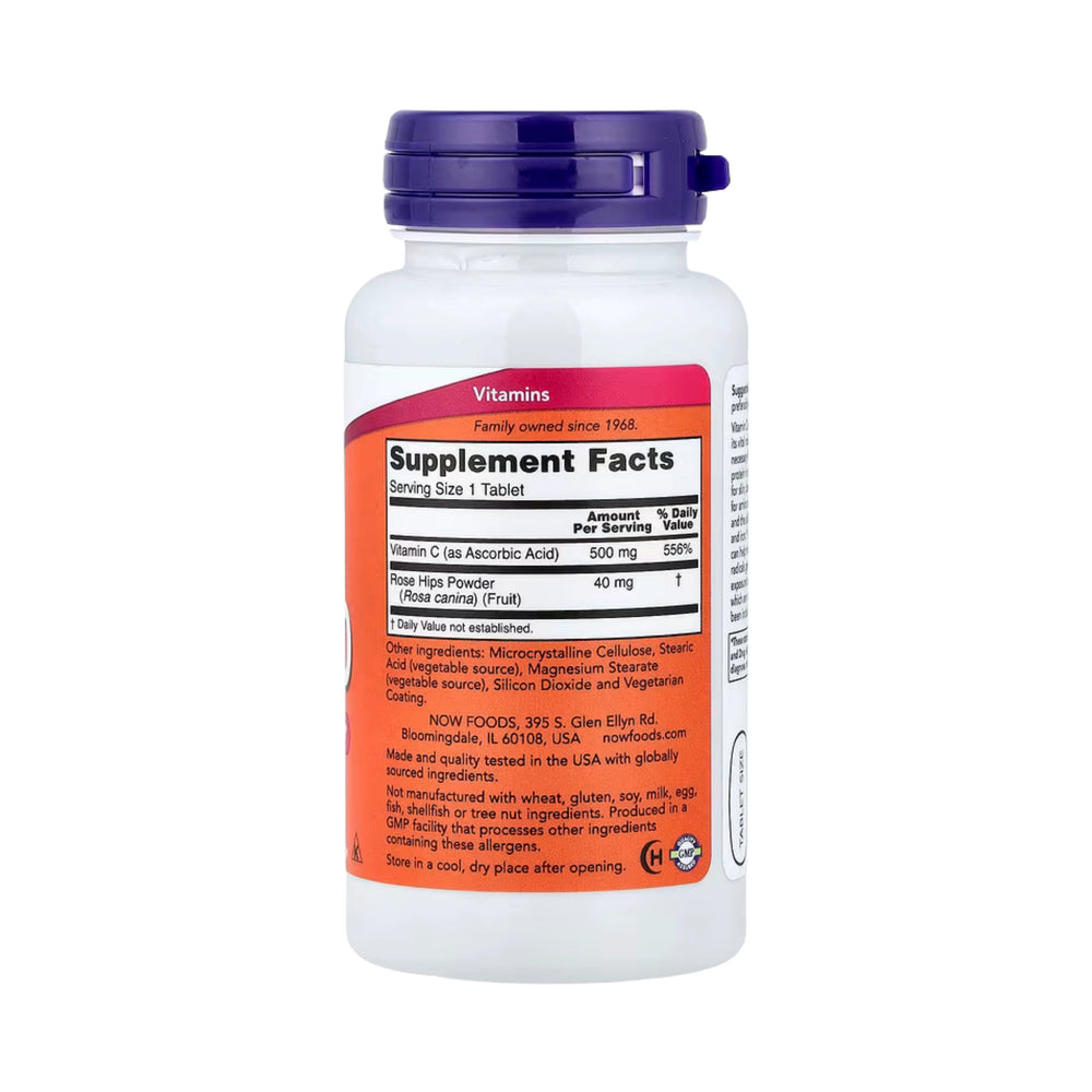 NOW Foods, C-500 With Rose Hips, 100 Tablets