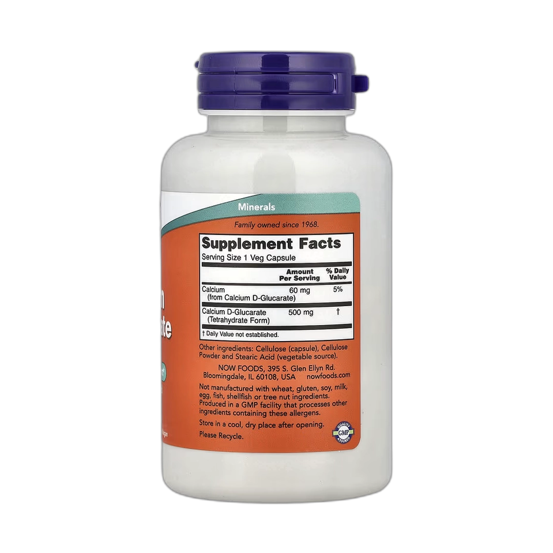 NOW Foods, Calcium D-Glucarate, 500 mg, 90 Veg Capsules