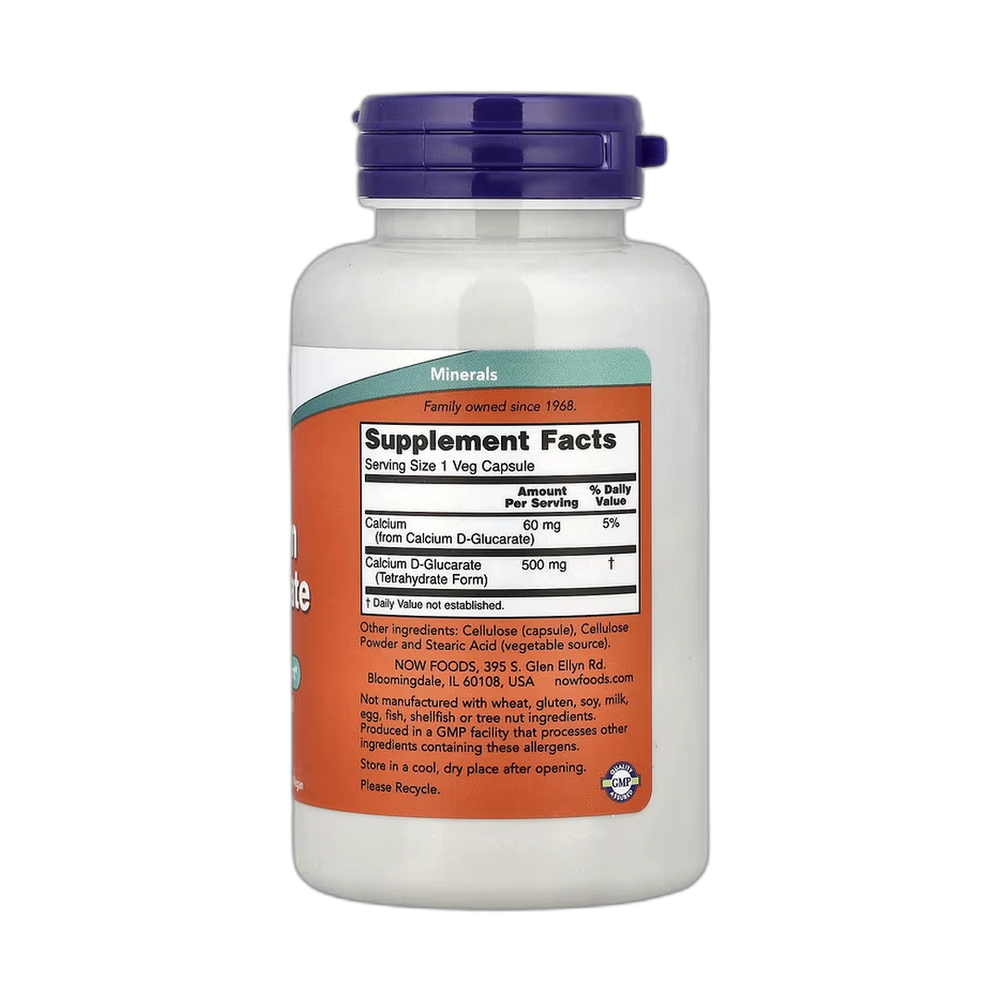 NOW Foods, Calcium D-Glucarate, 500 mg, 90 Veg Capsules