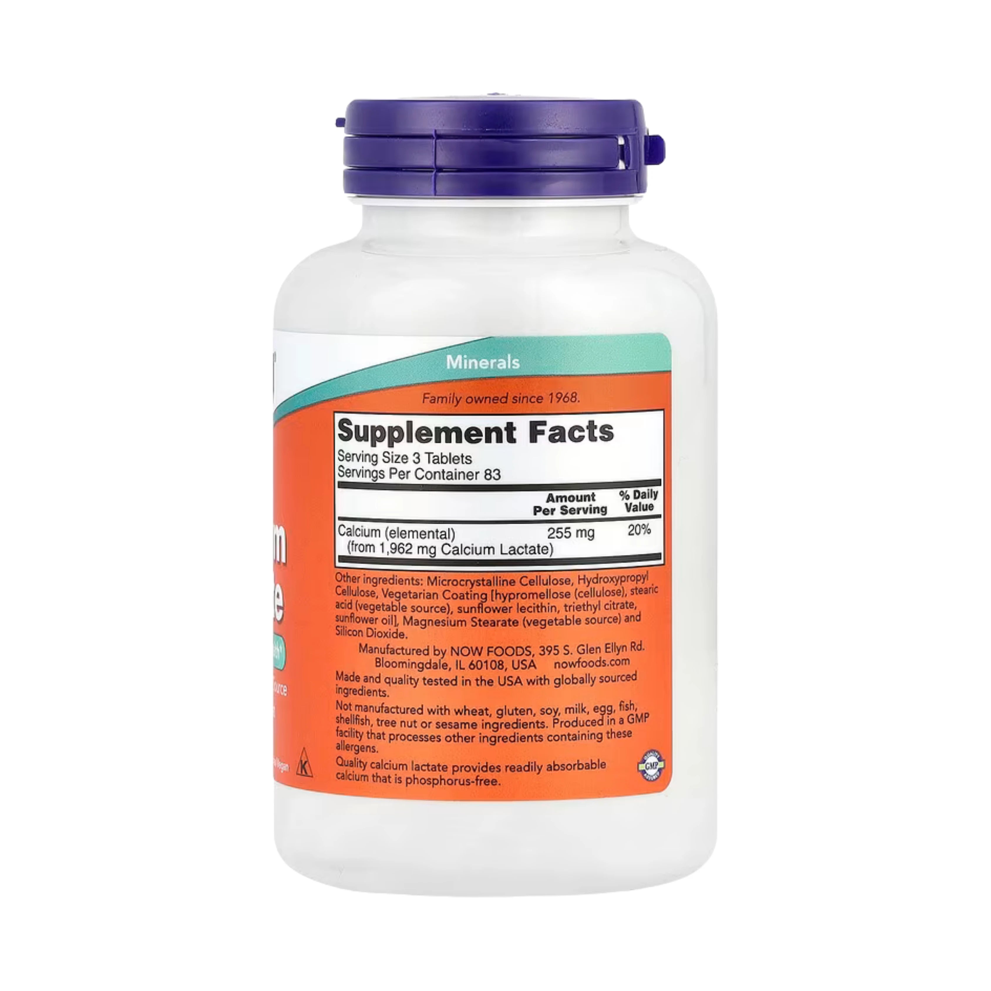 NOW Foods, Calcium Lactate, 250 Tablets