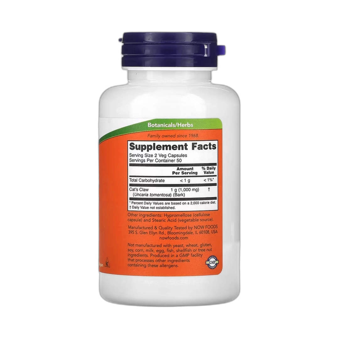 NOW Foods, Cat's Claw, 500 mg, 100 Veg Capsules