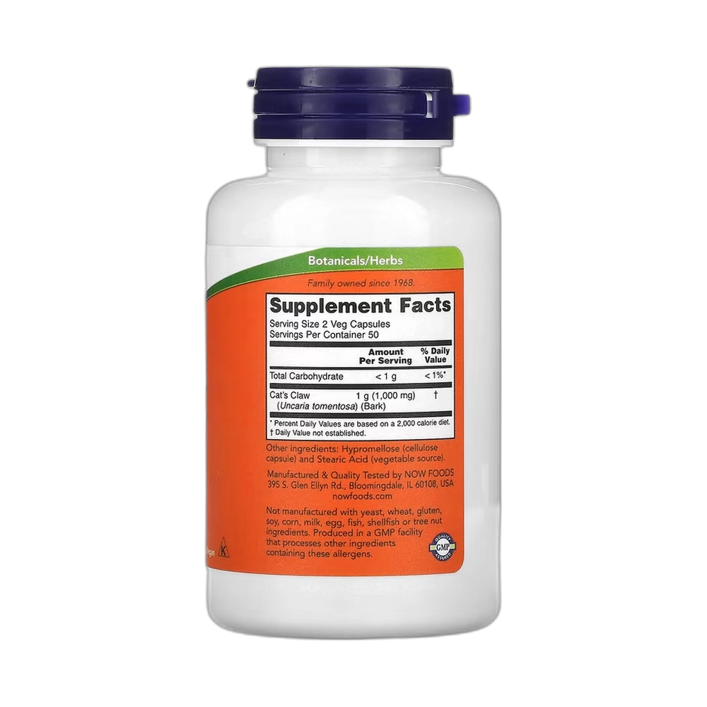 NOW Foods, Cat's Claw, 500 mg, 100 Veg Capsules