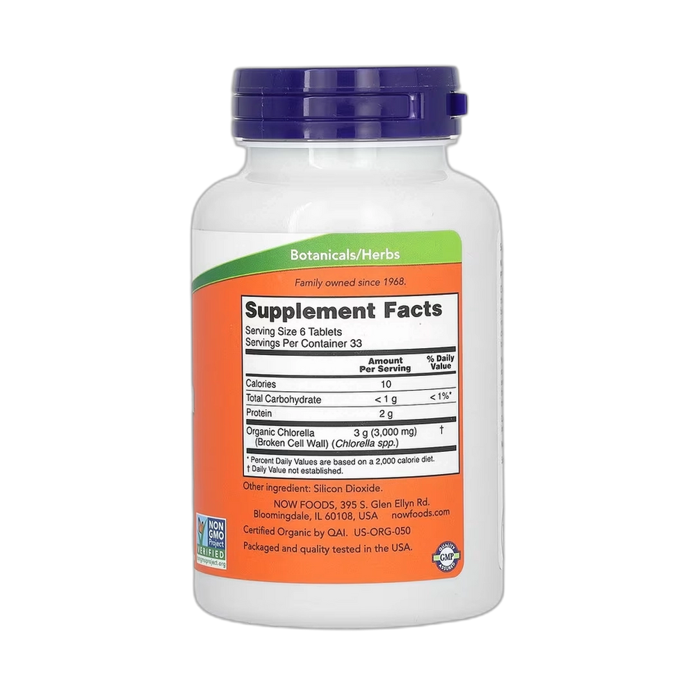 NOW Foods, Certified Organic Chlorella, 500 mg, 200 Tablets