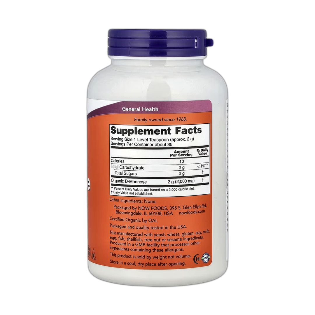 NOW Foods, Certified Organic D-Mannose Pure Powder, 6 oz, 170 g