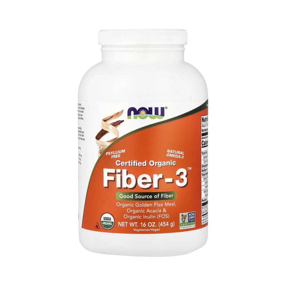 NOW Foods, Certified Organic Fiber-3, 16 oz, 454g