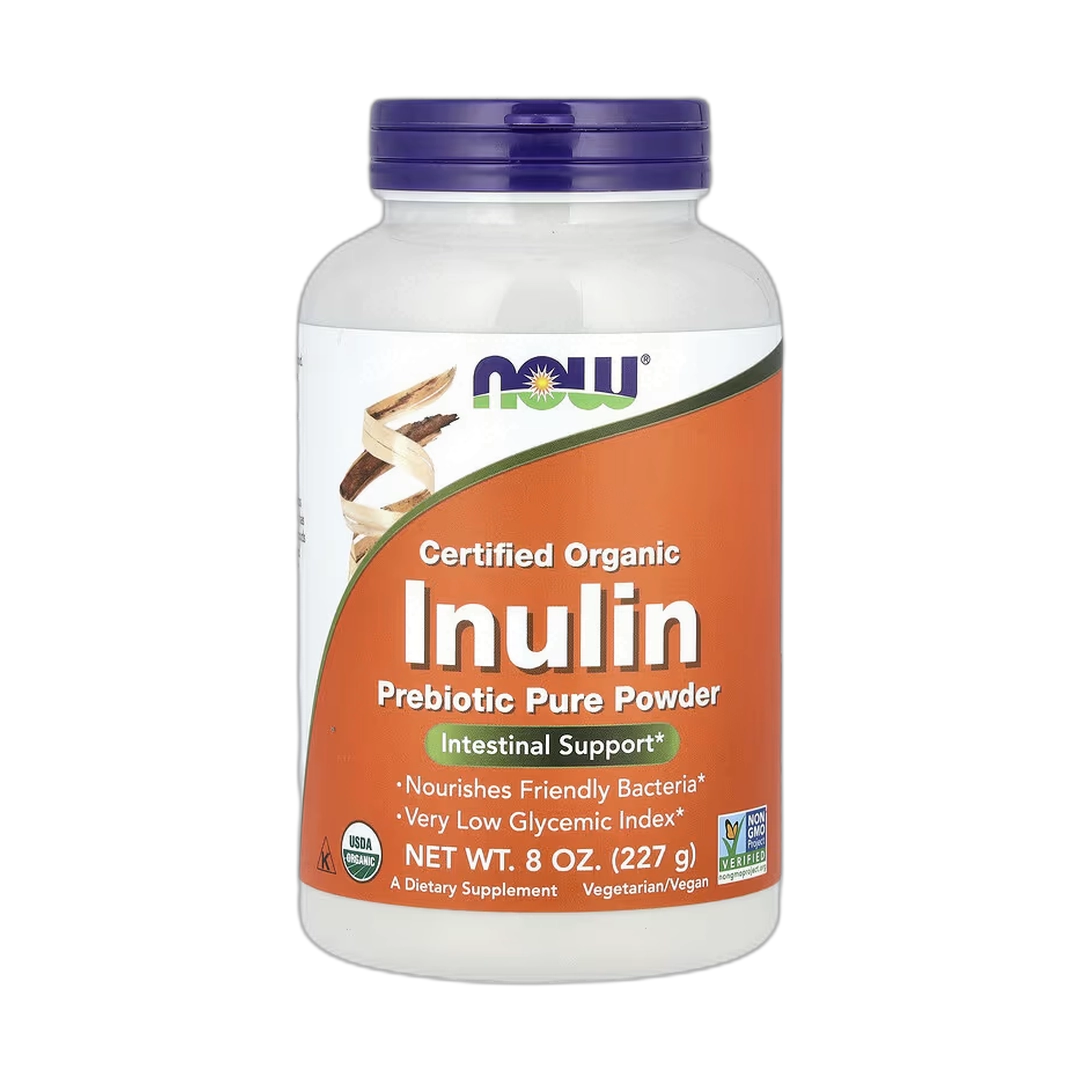 NOW Foods, Certified Organic Inulin, Prebiotic Pure Powder, 8 oz, 227 g