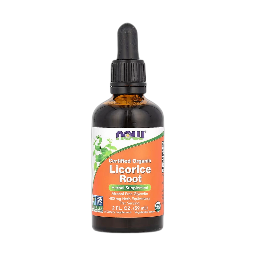 NOW Foods, Certified Organic Licorice Root, 480 mg, 2 fl oz, 59 ml