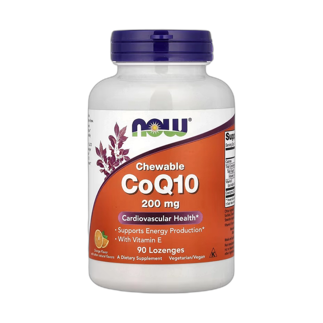 NOW Foods, Chewable CoQ10 With Vitamin E, Orange, 90 Lozenges